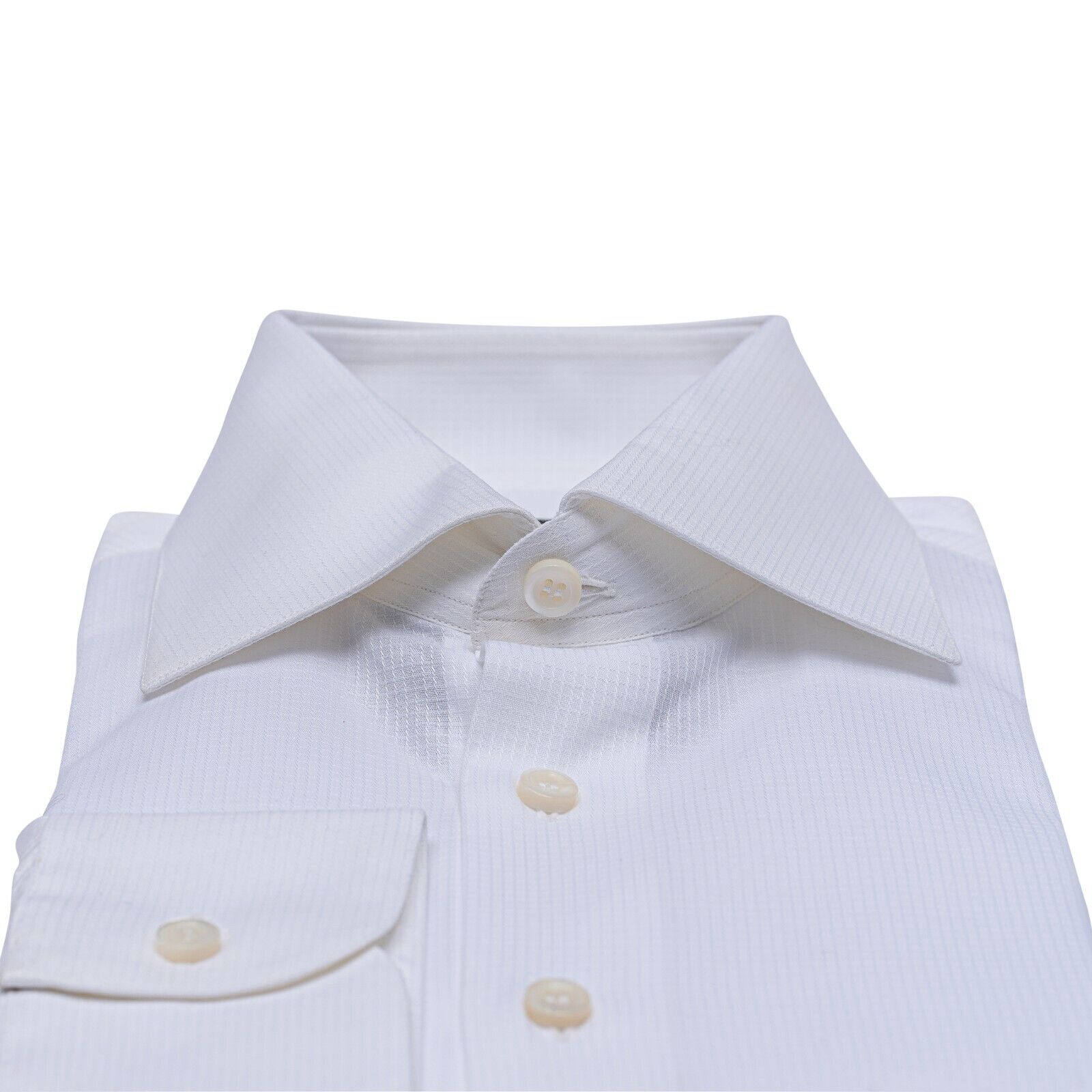 LUXURY 690$ GERLIN Shirt White Jacquard Check Cotton 16 - 41 1R BIJAN