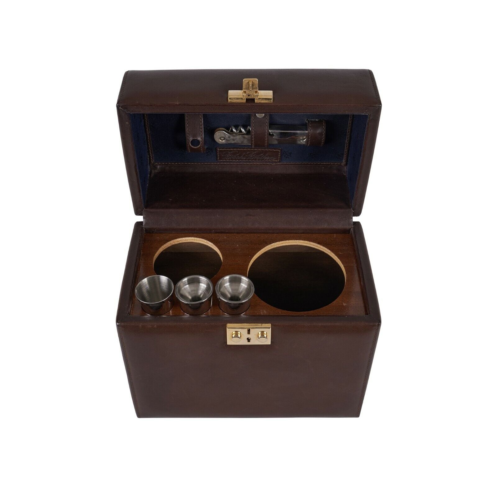$2500 RARE BROOKS BROTHERS Leather Cocktail Shaker Set Travel Case New Vintage