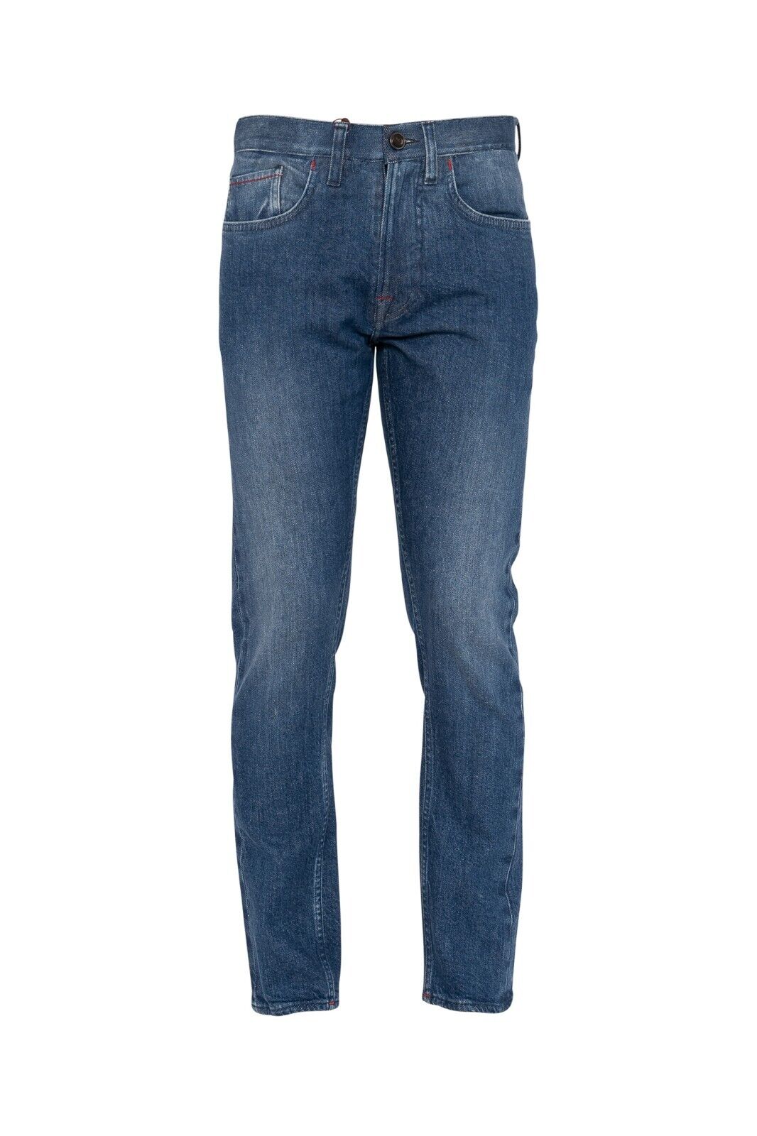 690$ ISAIA NAPOLI Blue 5 Pockets Denim Jeans Trousers Pant Regular Cotton