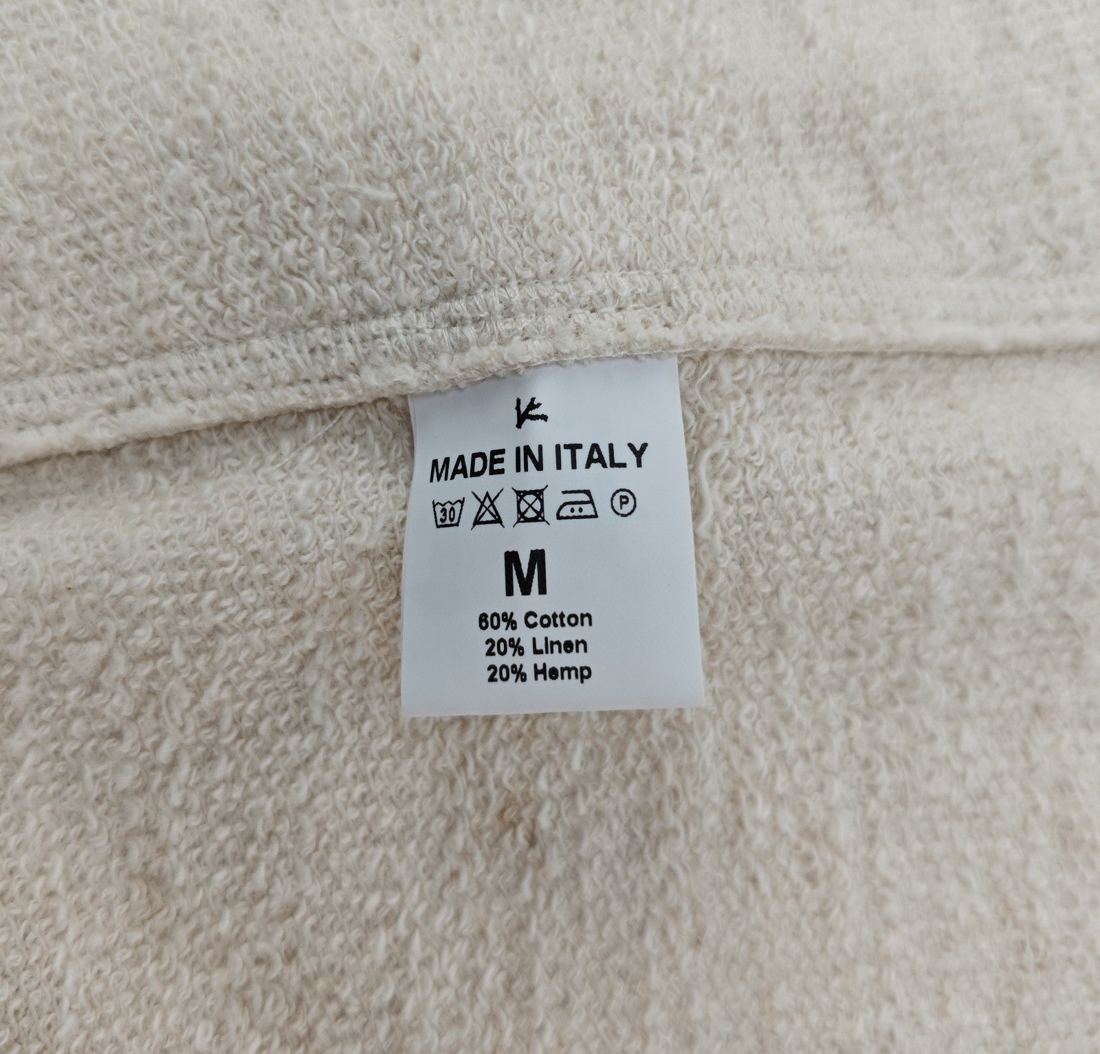 $1950 ISAIA Ivory Zip Tracksuit Jogging Short Pant Cotton - Hemp - Linen Size M