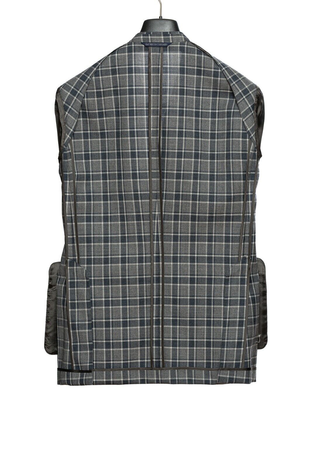 2150$ BELVEST Blue Gray Fine Wool Checks Jacket Blazer 42 US / 52 EU 7 R
