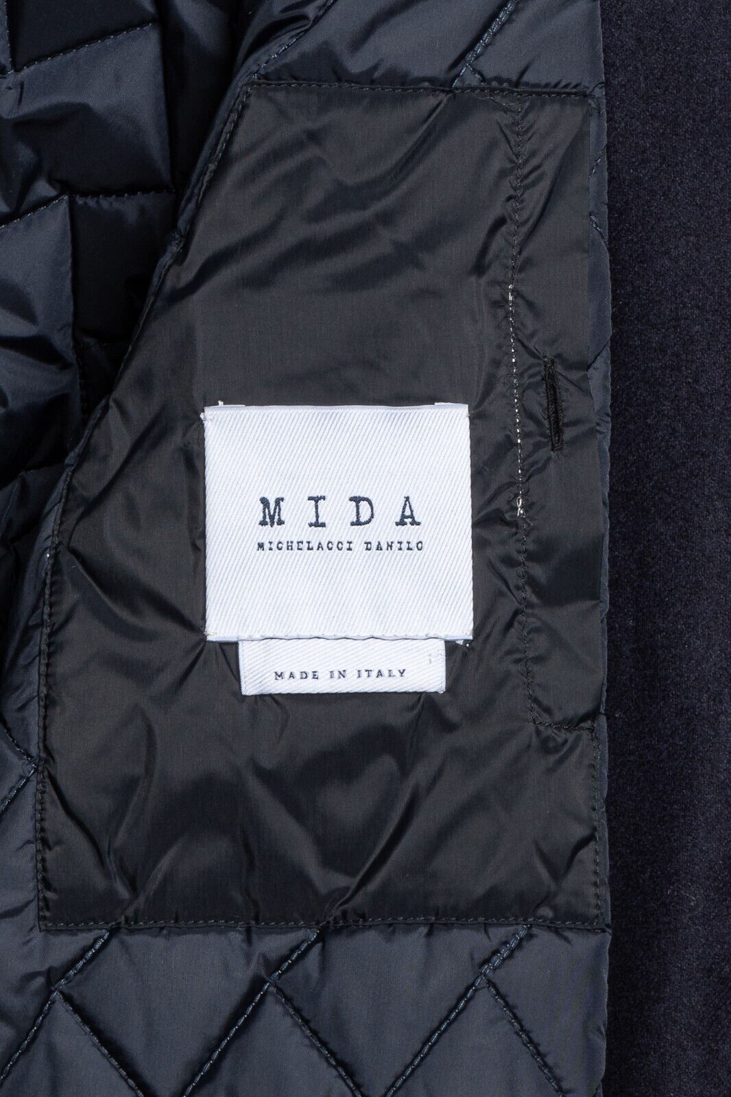 950$ MI.DA TOKYO-FIRENZE Trench Coat Blue Navy Wool Lining in CASHPAD (Cashmere)
