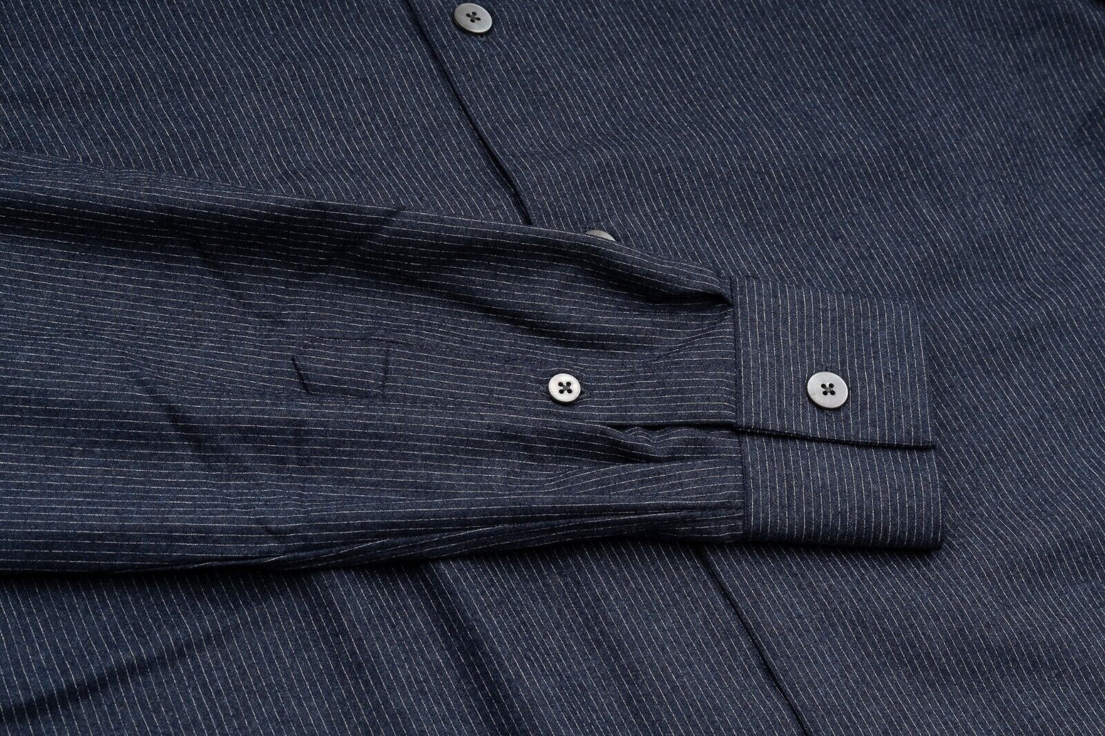1400$ LUXURY MAROL BOLOGNA Hand-Sewn Shirt Blue LORO PIANA Wool 15.5 - 39