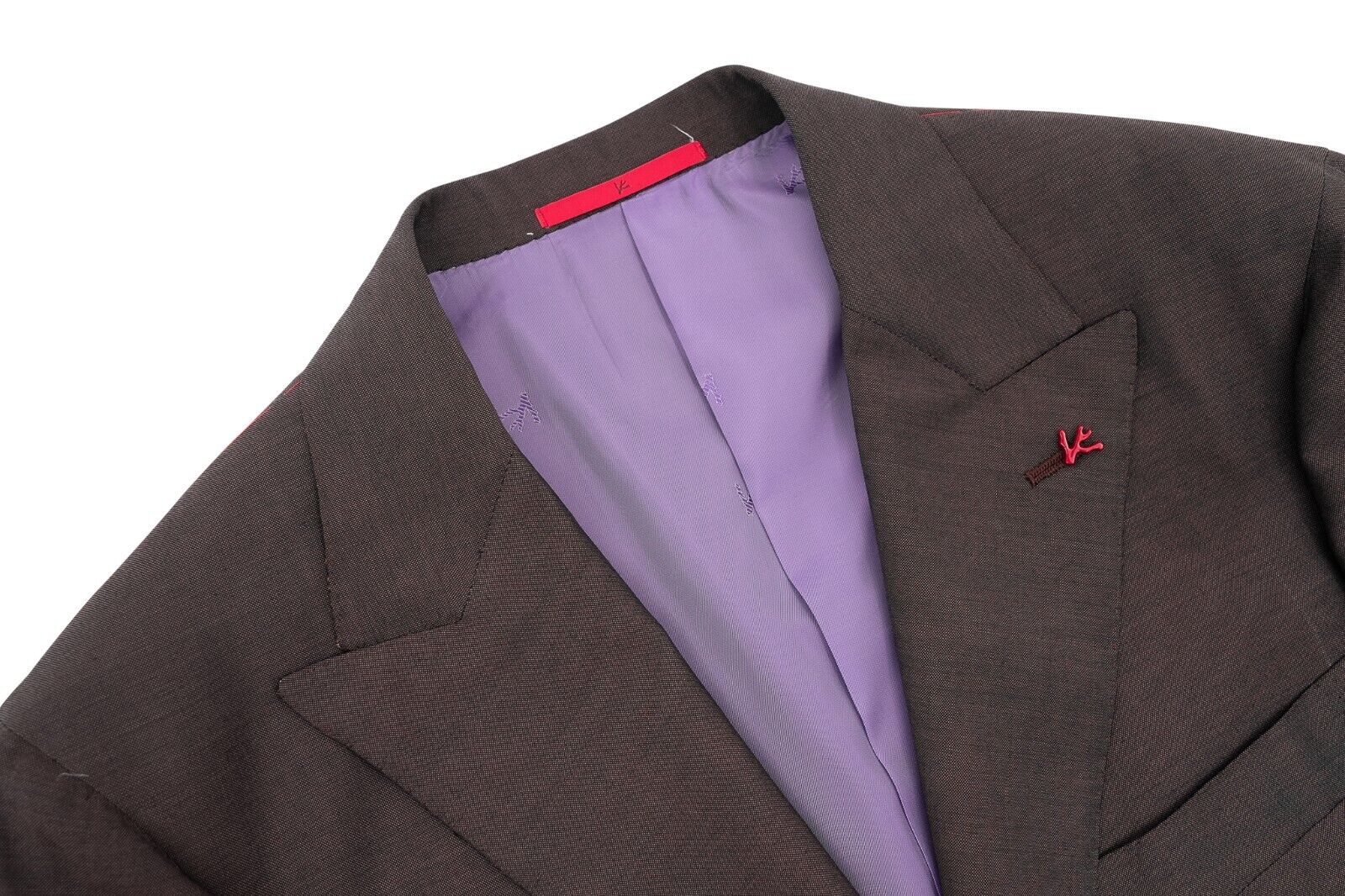 $6200 ISAIA NAPOLI Brown Hand-Sewn Solid Suit Fine Wool / Mohair Drop 7 Regular