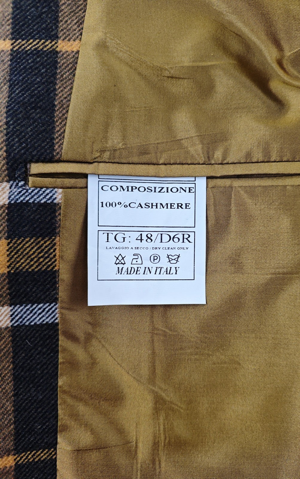$2200 RUBINACCI Green / Brown Checks Jacket Sport Coat 100% Cashmere 38 US 48 EU