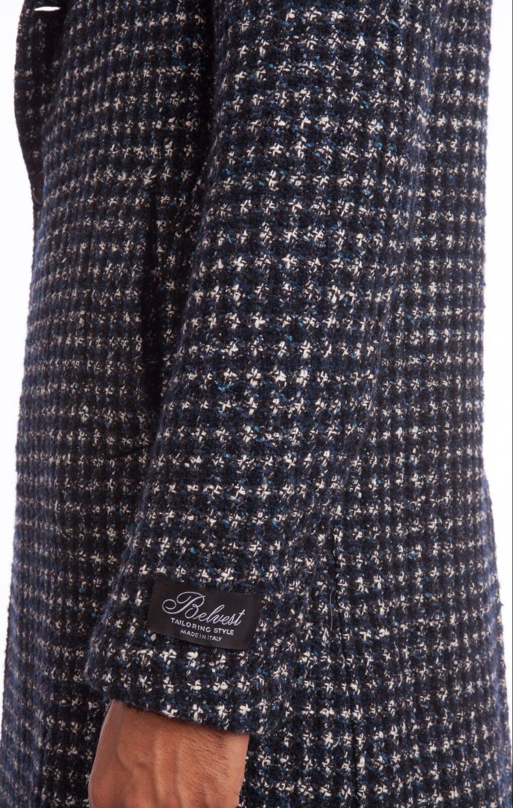 $2750 BELVEST Blue Wool Alpaca Mohair Cotton Silk Coat 40 US / 50 EU Drop 8R