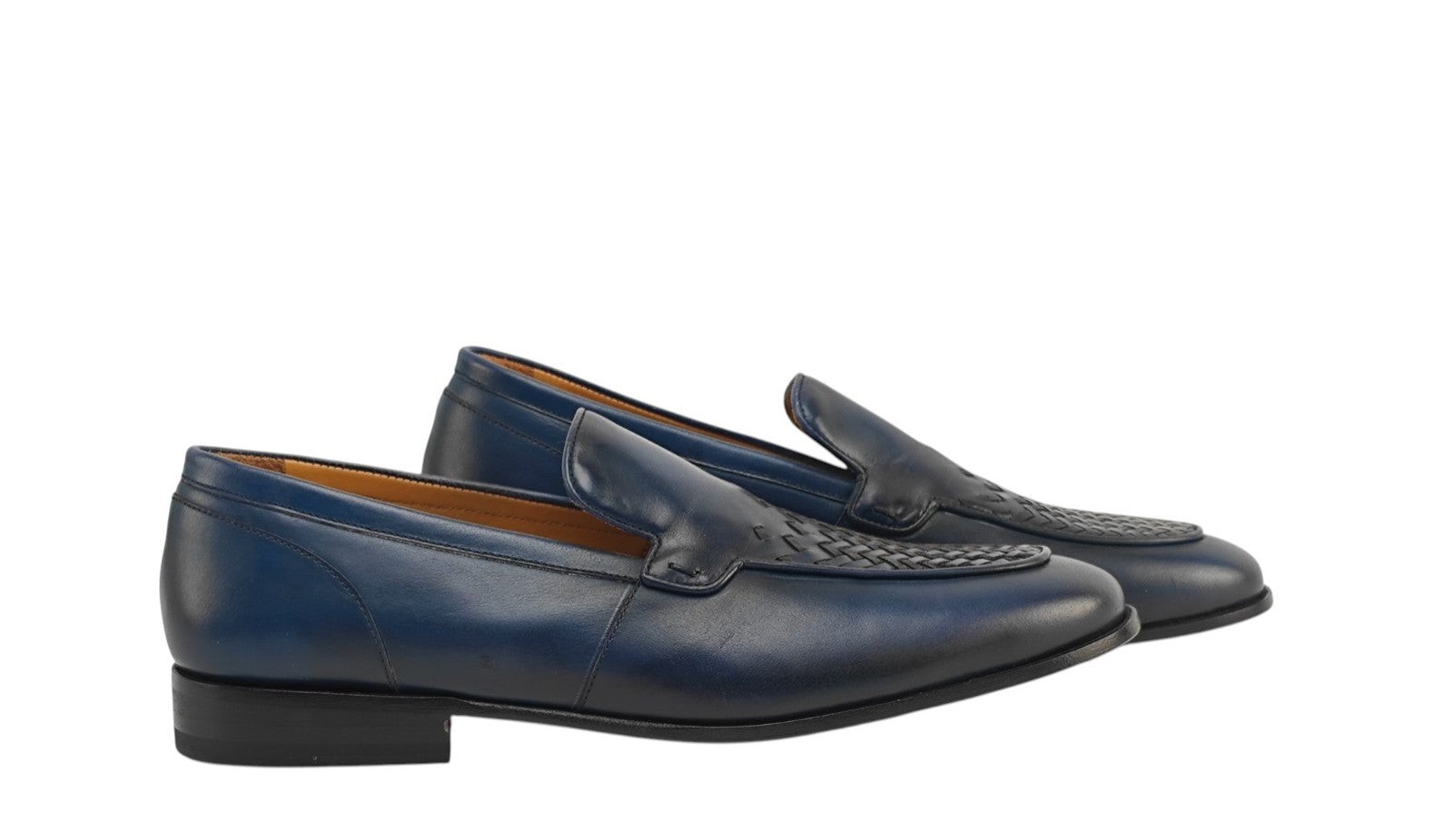1350$ TESTONI "Camogli" Blue Loafer Woven Calf / Suede 8 UK / 9 US / 42 IT