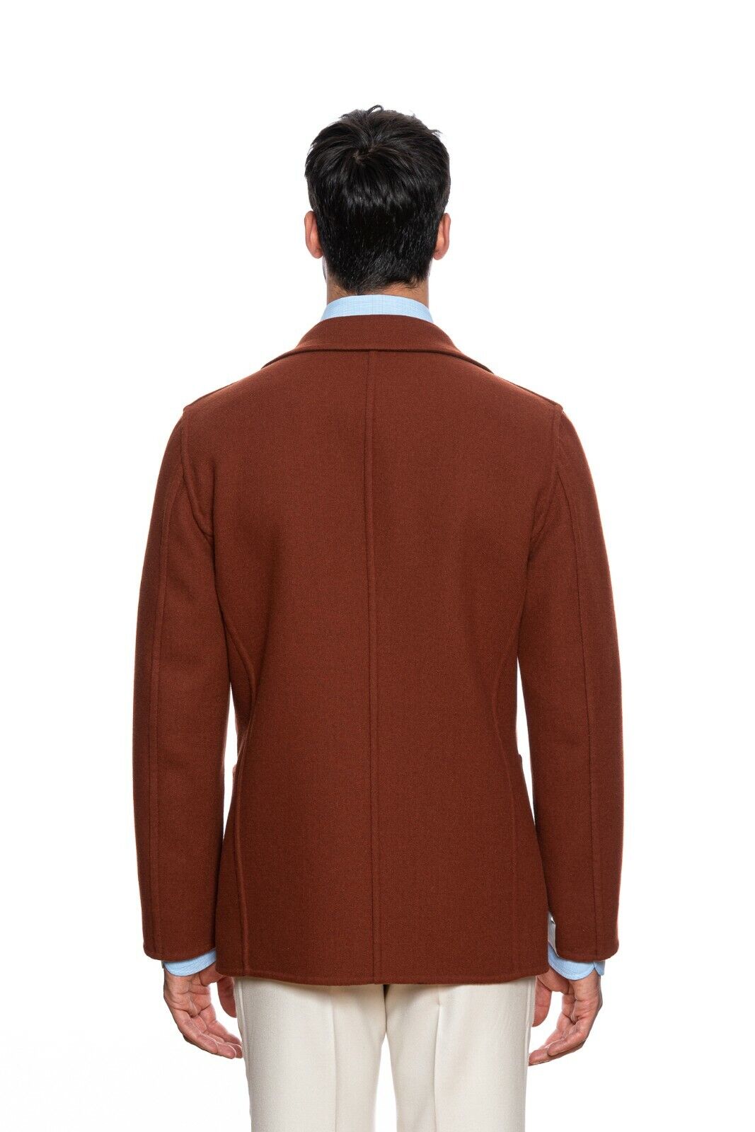 $2245 BELVEST Brown / Rust Flannel Wool REVERSIBLE Jacket 40 US / 50 EU Drop 8R
