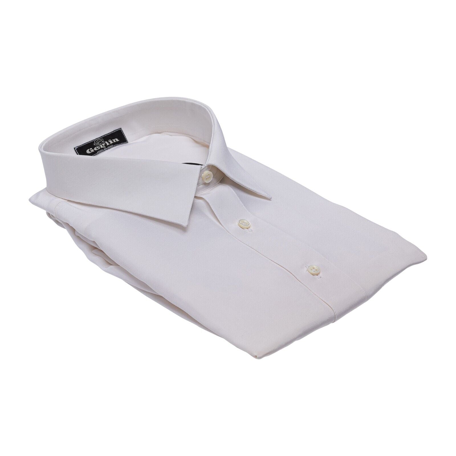 1400$ ITALIAN LUXURY GERLIN Shirt Ivory 100% Silk Crèpe 2A ZILLI