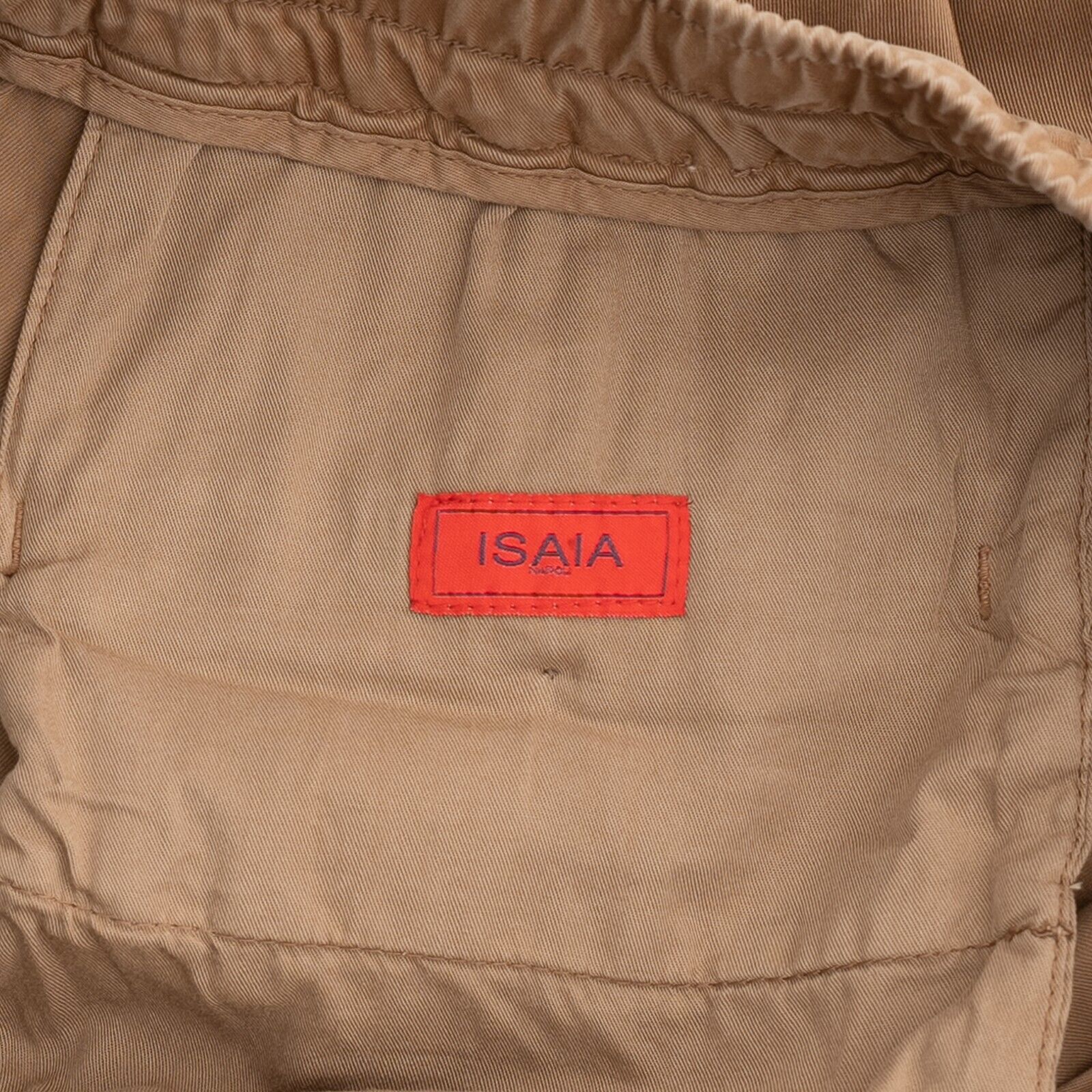 950$ ISAIA NAPOLI Tan Drawstring Trousers Pant Cotton Blend 28 US / 44 EU