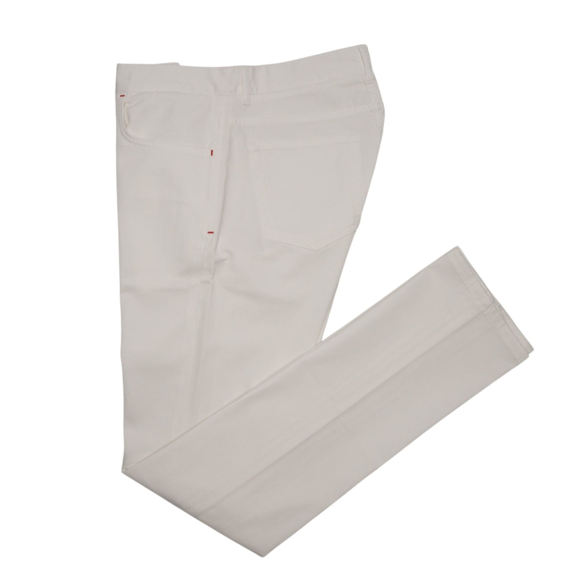 690$ ISAIA NAPOLI White 5 Pockets Denim Jeans Pant Cotton Slim Fit 34 US / 50 EU