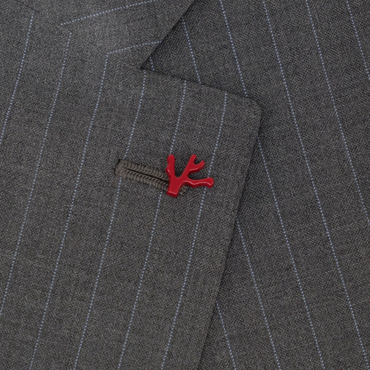 $6790 ISAIA NAPOLI "Gregorio" Gray Suit Hand-Sewn Wool Pinstripe