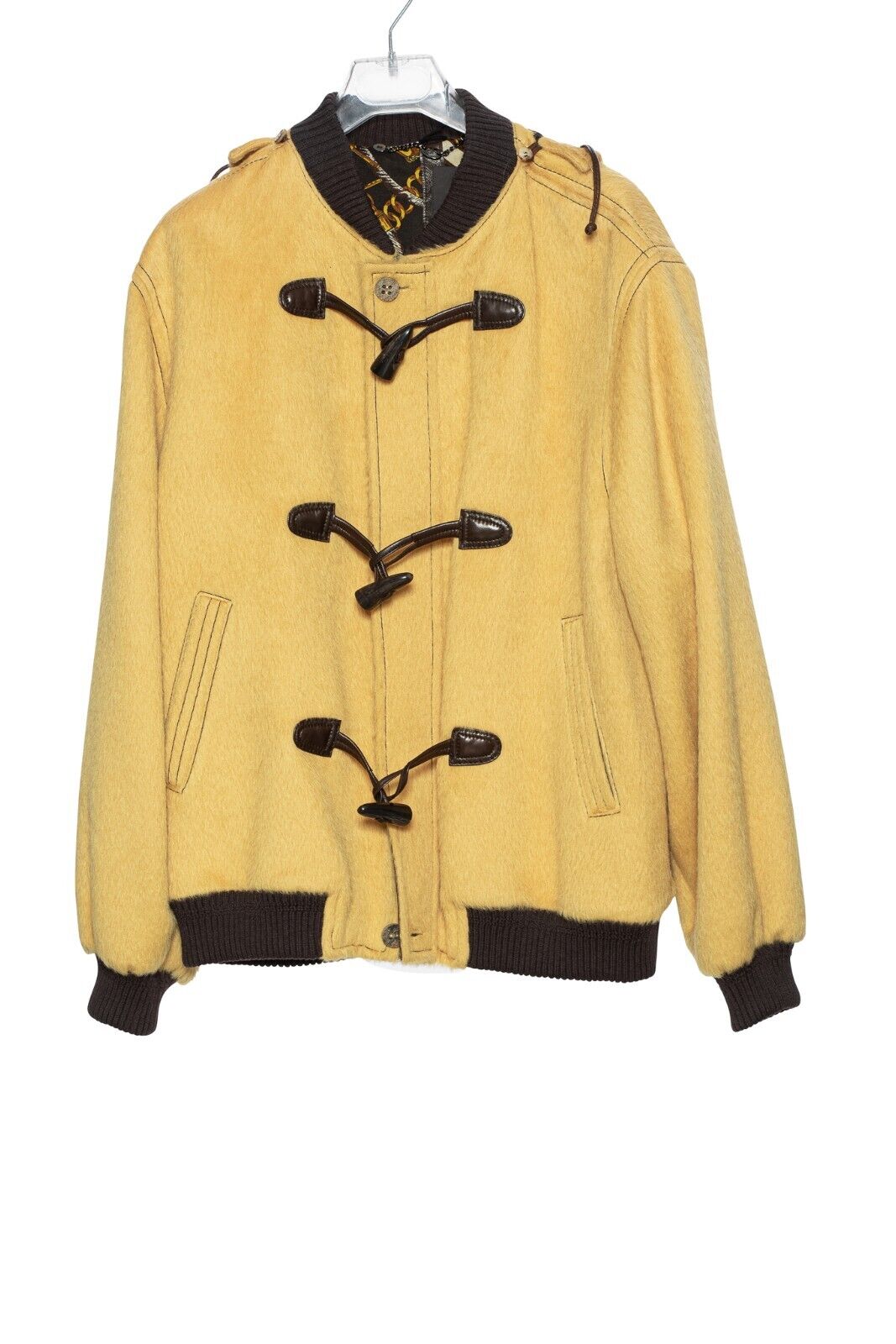 $4500 HETTABRETZ Bomber Jacket with Toggles Alpaca Hair Lambskin 42 US / 52 EU