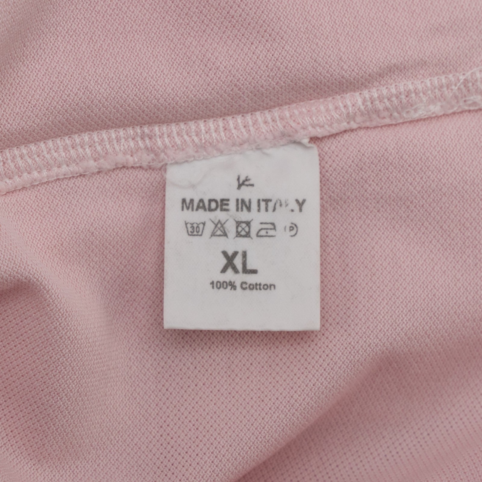 575$ ISAIA NAPOLI Garment Dyed Cotton Piquet Short Sleeve Polo Pink Size XL