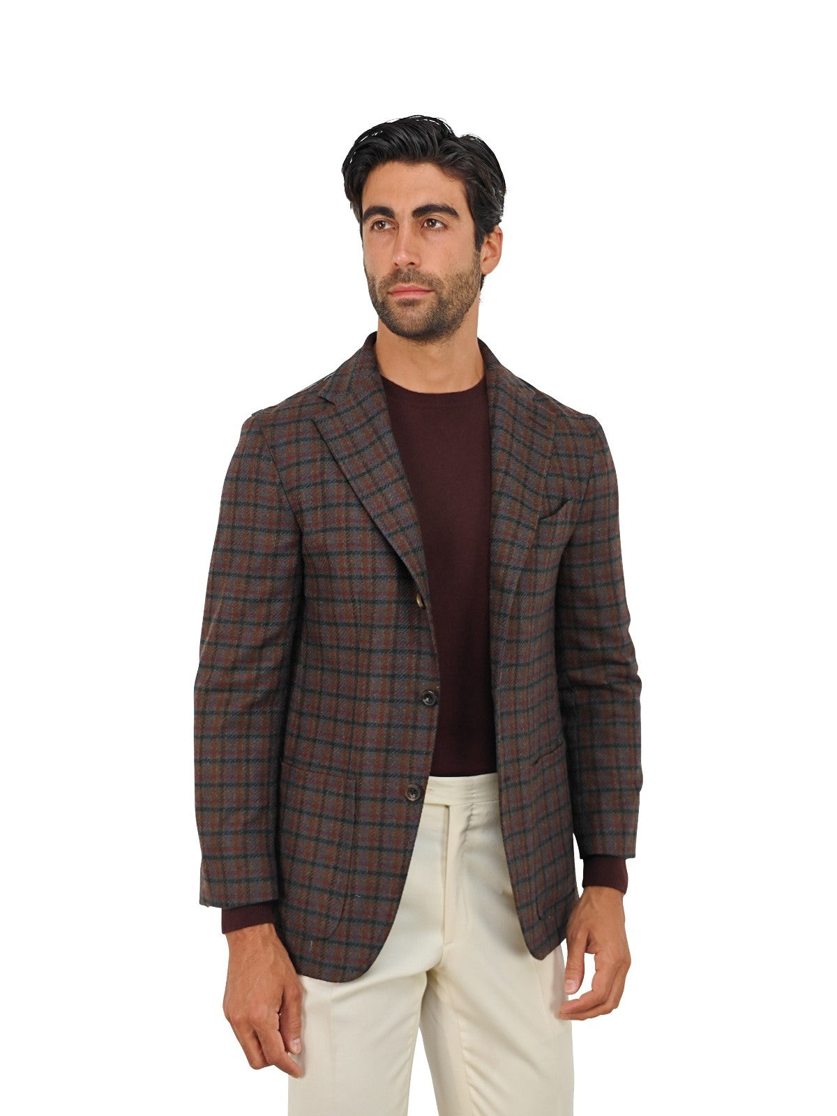 $2200 RUBINACCI Jacket Sport Coat Glen Check 100% Cashmere Tweed 36 US / 46 EU