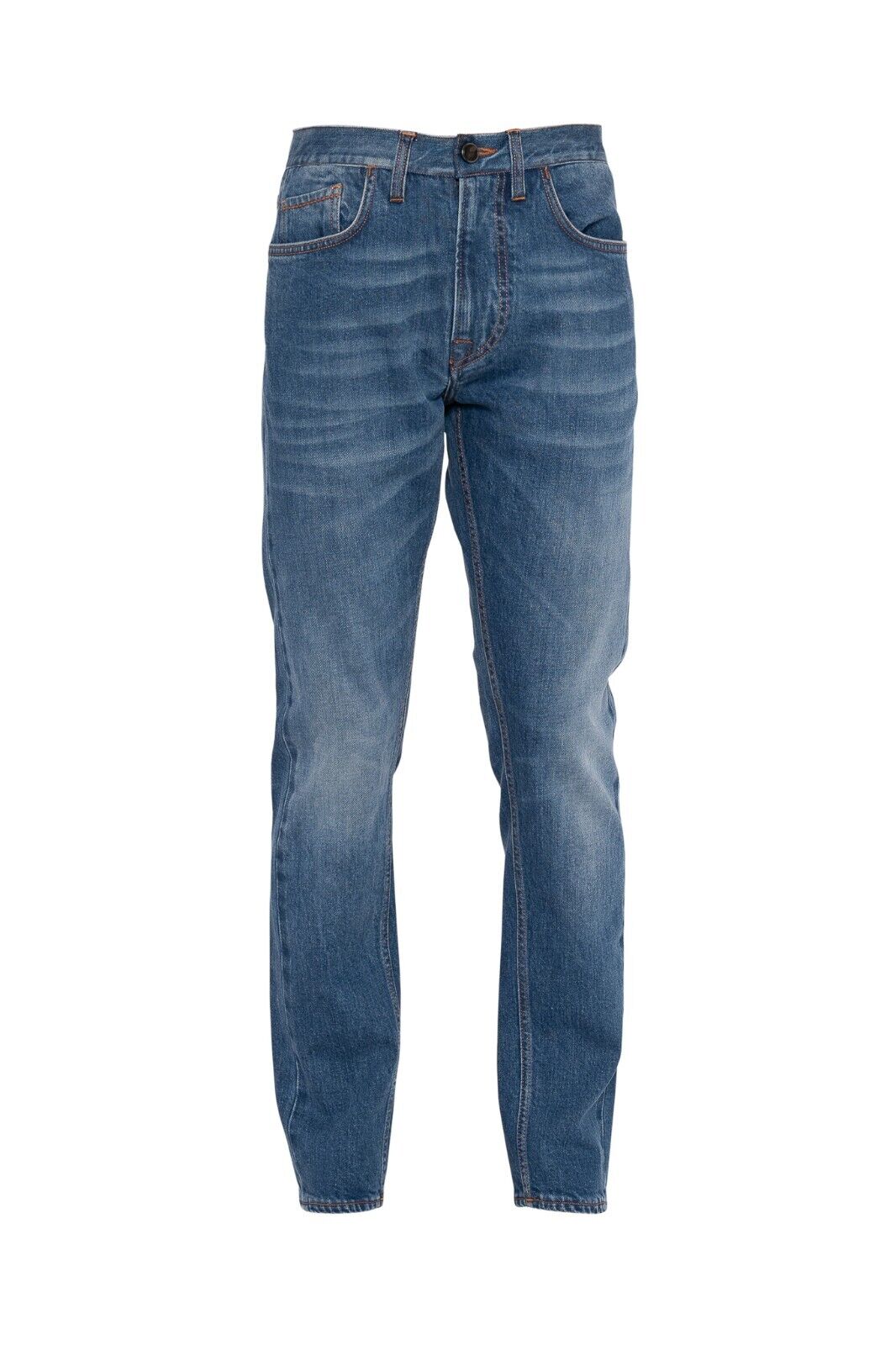 690$ ISAIA NAPOLI Blue Denim Slim Straight Jeans Trousers Pant Stretch Cotton
