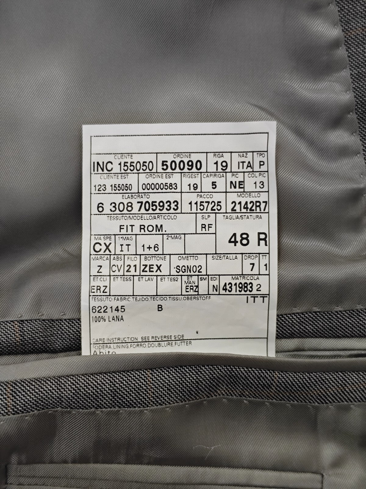 $4450 ERMENEGILDO ZEGNA Gray Glen Plaid Suit Fine Wool 38 US / 48 EU R