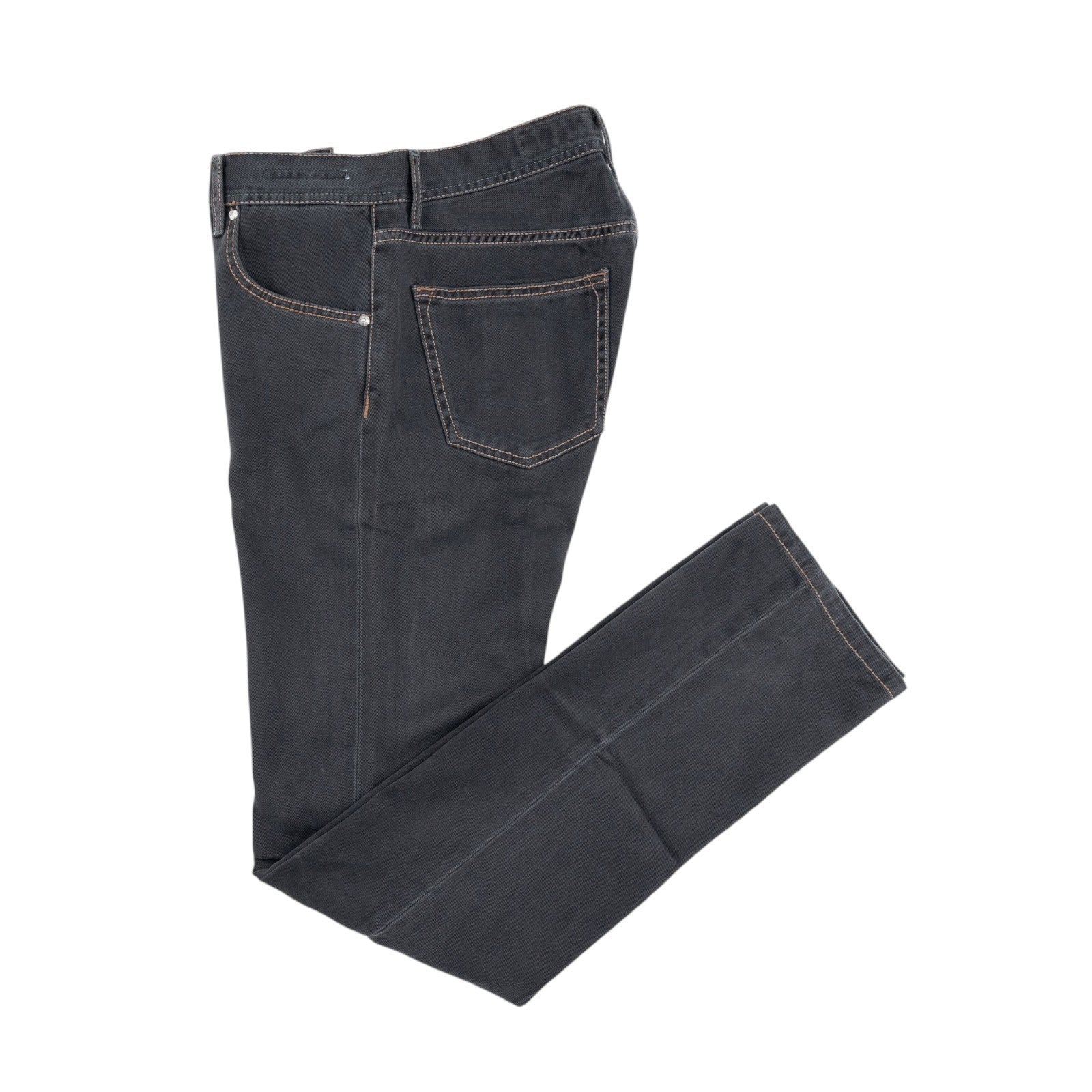 415$ LUIGI BORRELLI NAPOLI Gray Wash Denim Jeans Pant Twill Cotton