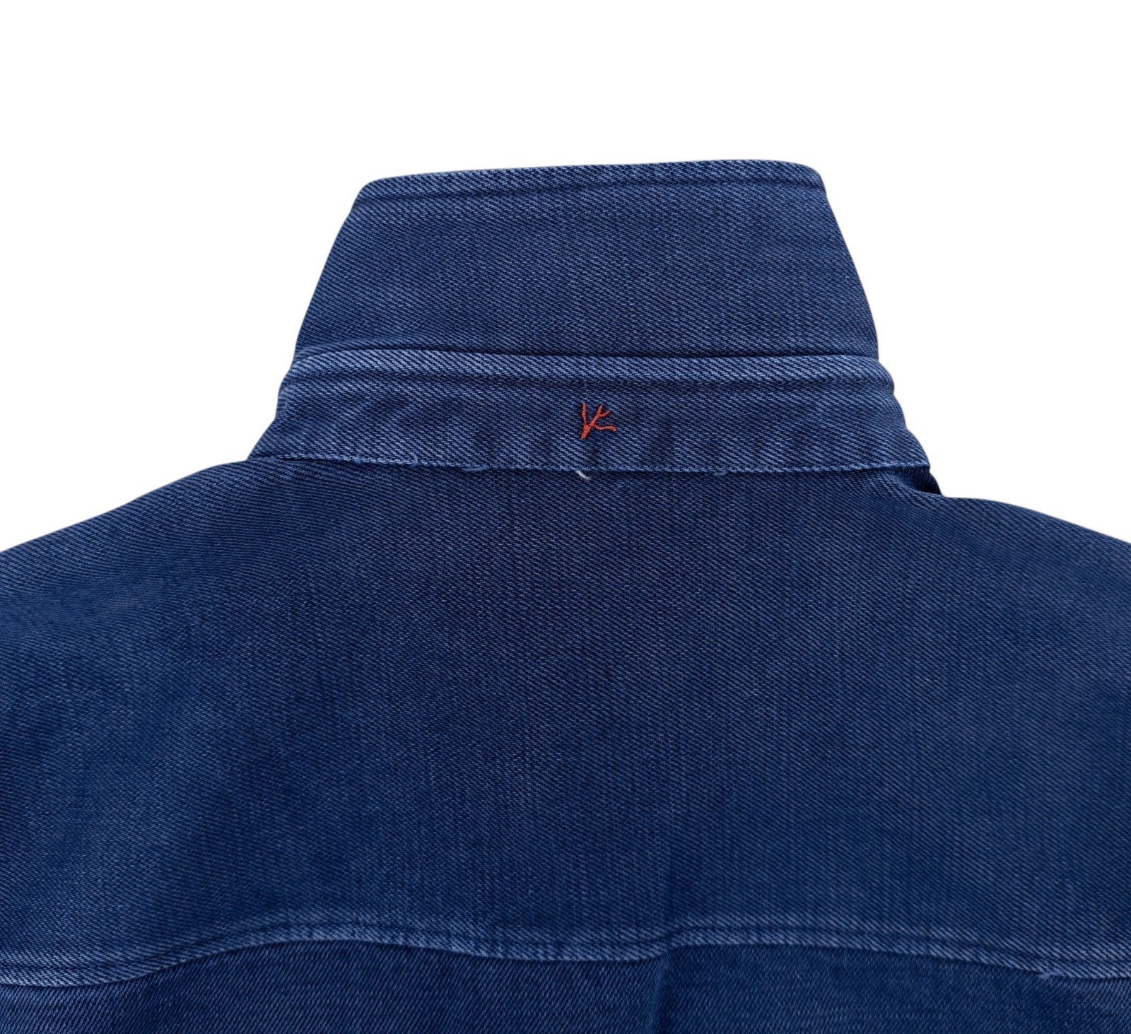 $1450 ISAIA NAPOLI Blue Hand-Sewn Overshirt Jacket Denim Cotton Size 2XL