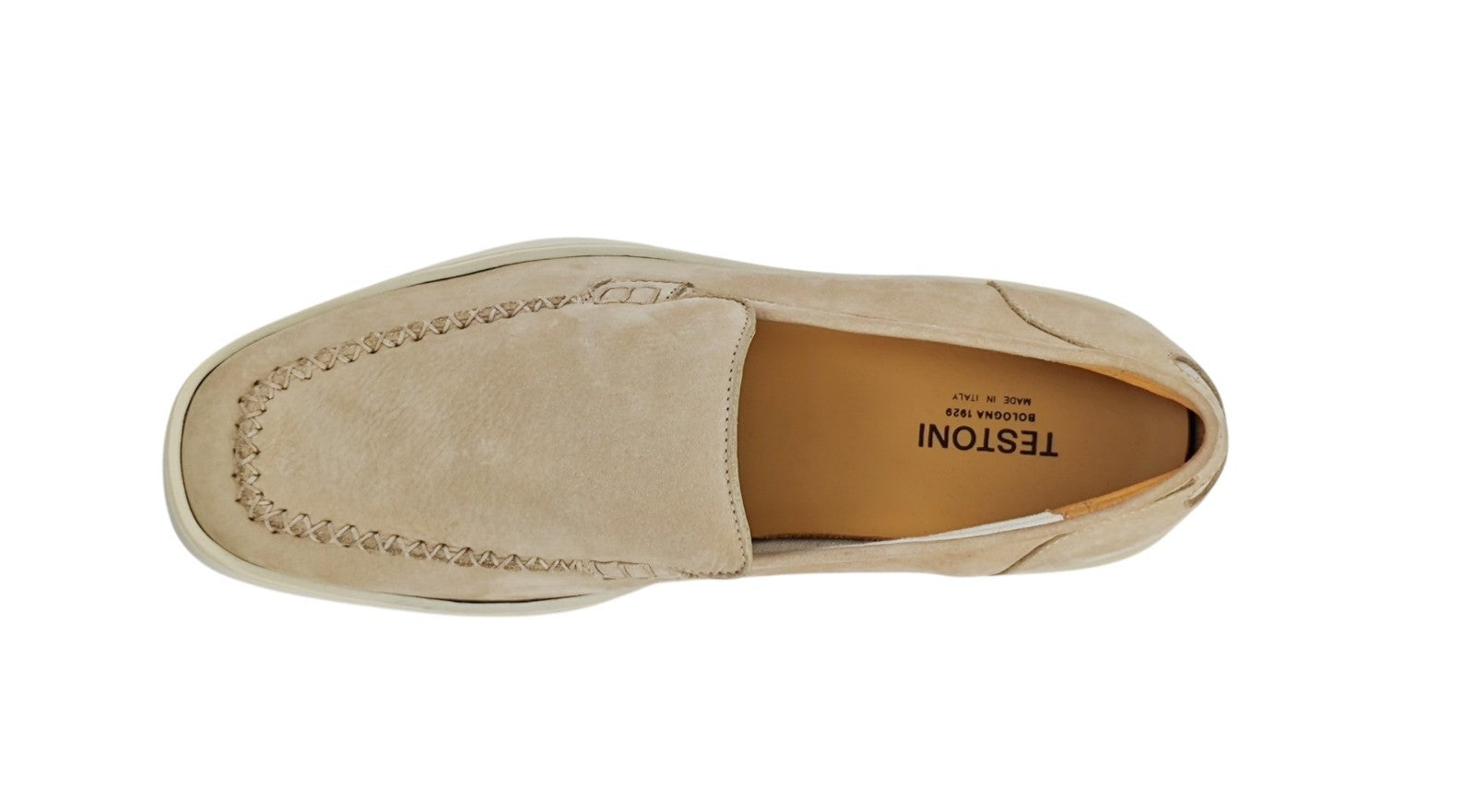 TESTONI "Noto" Nubuck Leather & Linen Loafers Shoes UK 8 / US 9 / IT 42