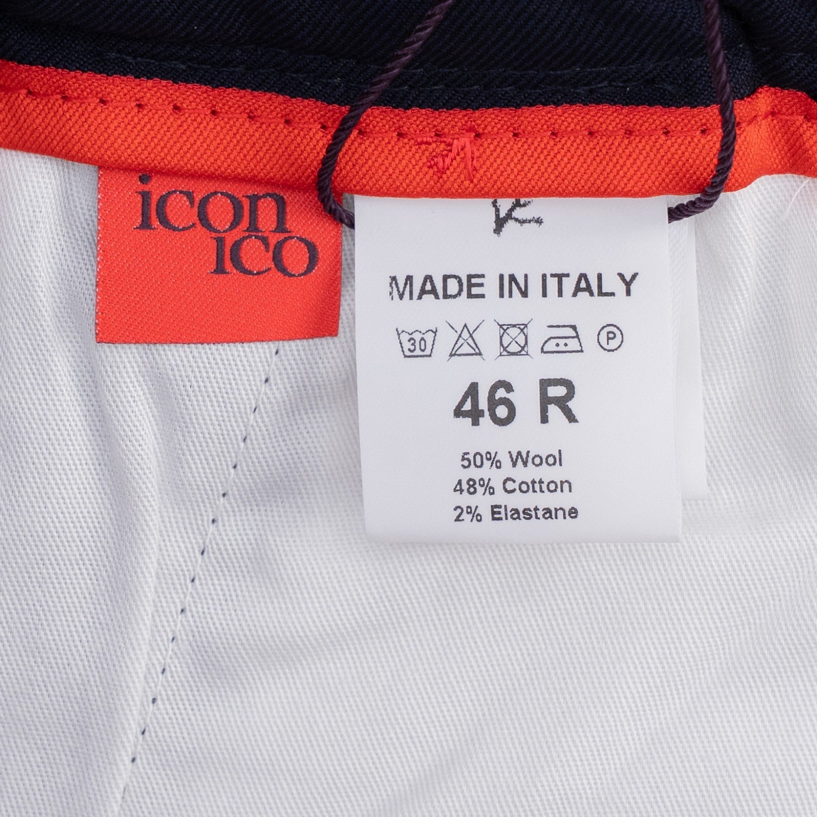 1350$ ISAIA NAPOLI Blue Navy Sartorial Drawstring Pant Wool Slim Tapered Fit