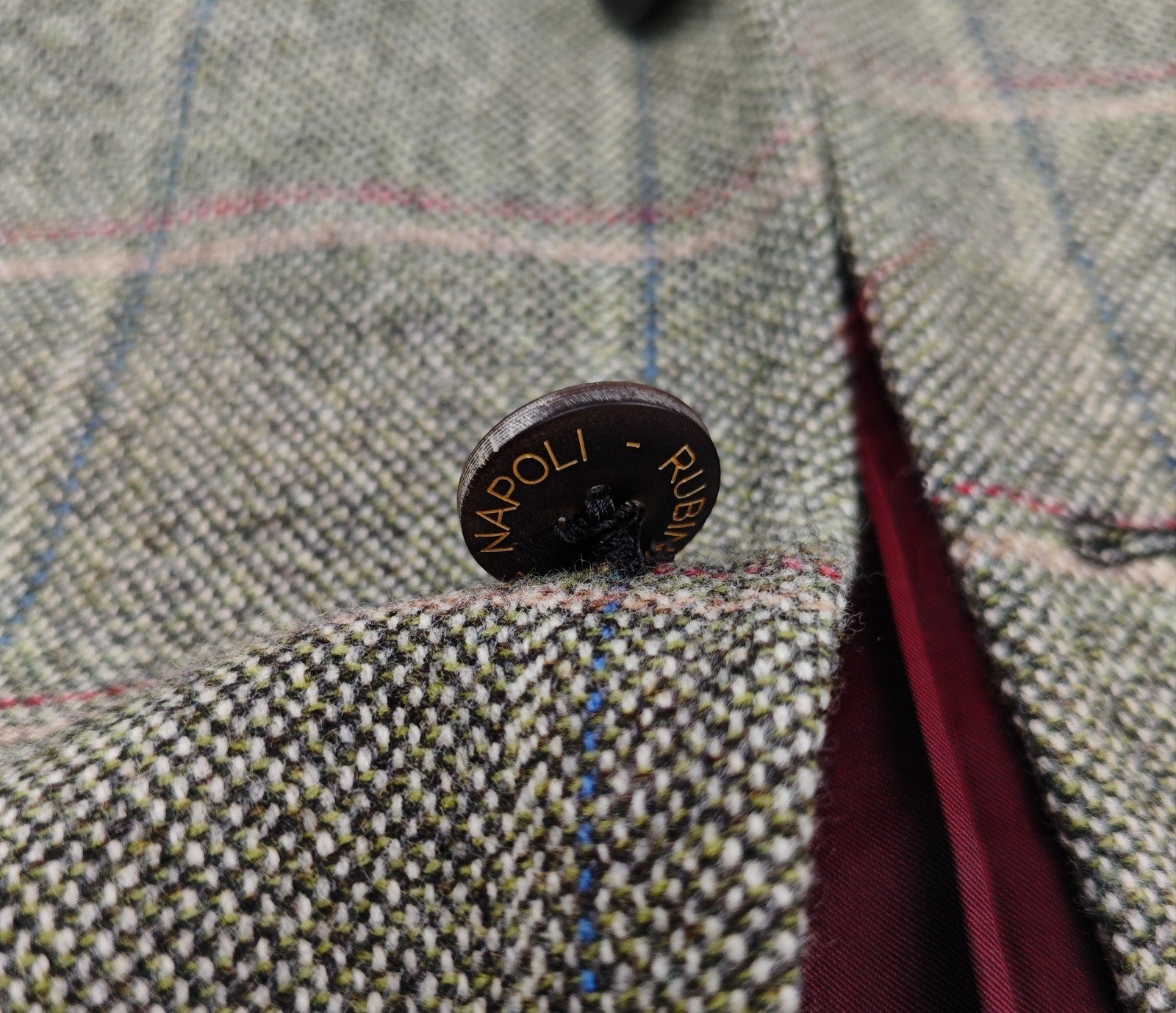 $1950 RUBINACCI NAPOLI Green Checks Jacket Sport Coat Cashmere Wool 40 US 50 EU