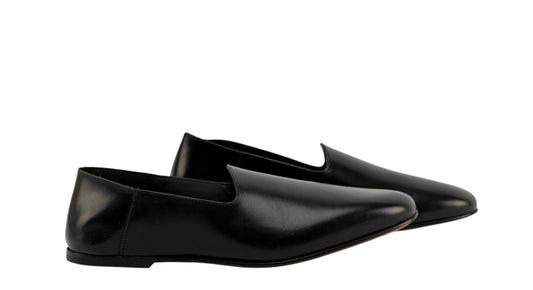 $1150 TESTONI BOLOGNA Slipper Loafer Shoes Lux Calf Black