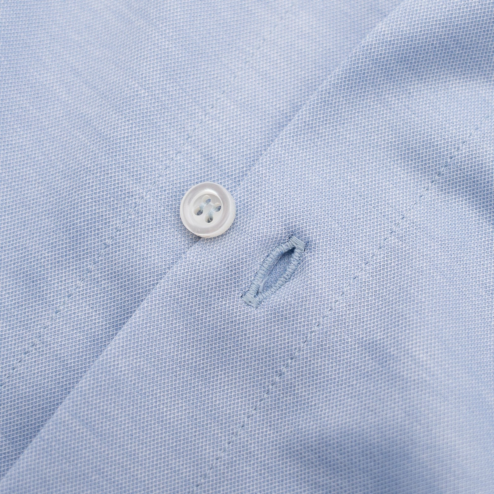 750$ ISAIA "Mix" Light Blue Dress Shirt Hand-Sewn Stretch Cotton Jersey 17 - 43