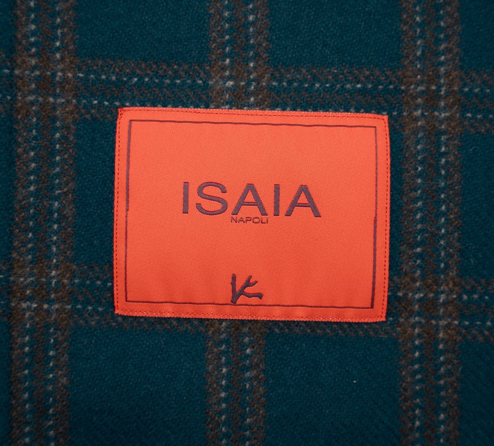 $3800 ISAIA NAPOLI Green Checks Hand-Sewn Overshirt Jacket 100% Cashmere Size L