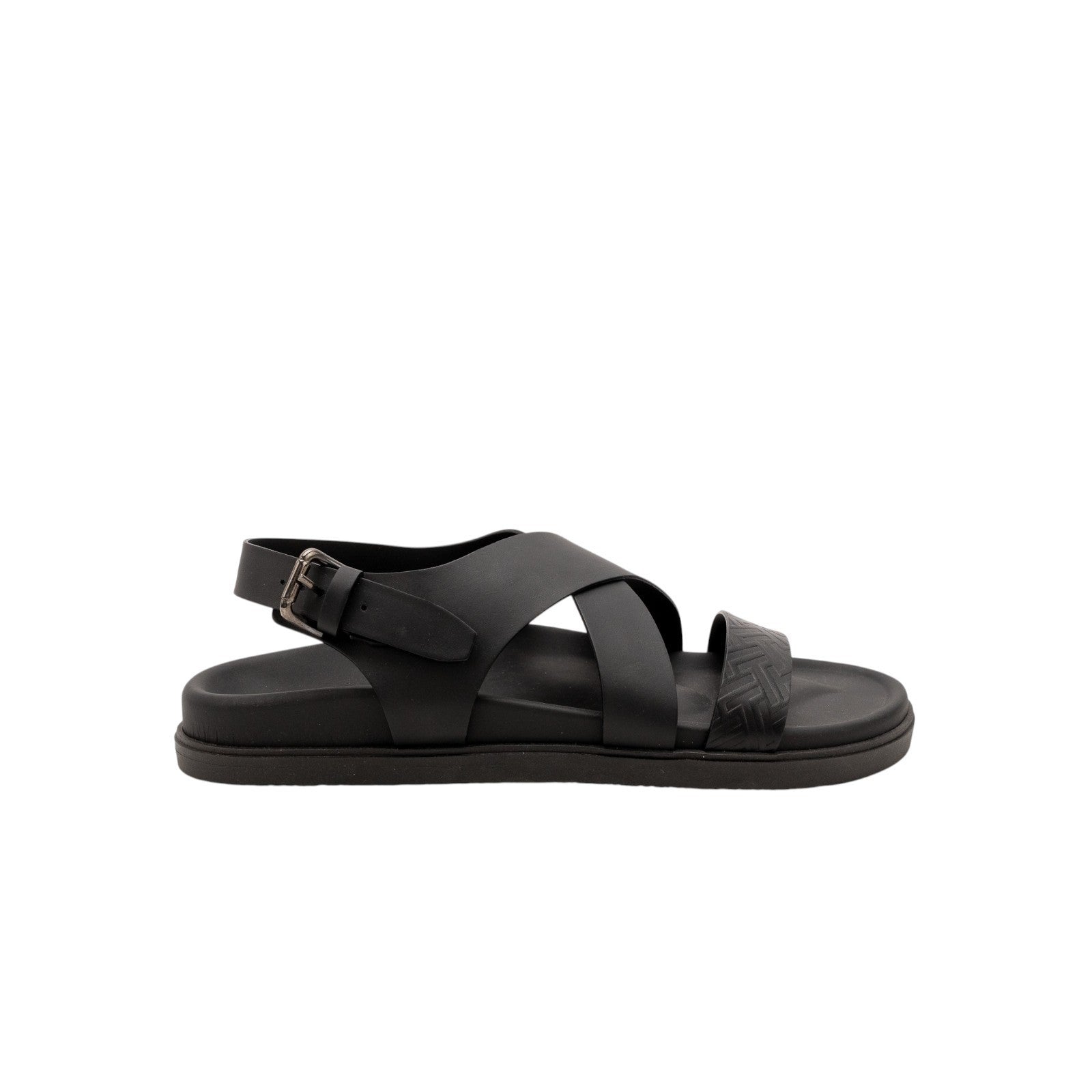 550$ TESTONI Filicudi Sandal Lux Calf Black + Dark Metal 8 UK - 9 US - 42 IT