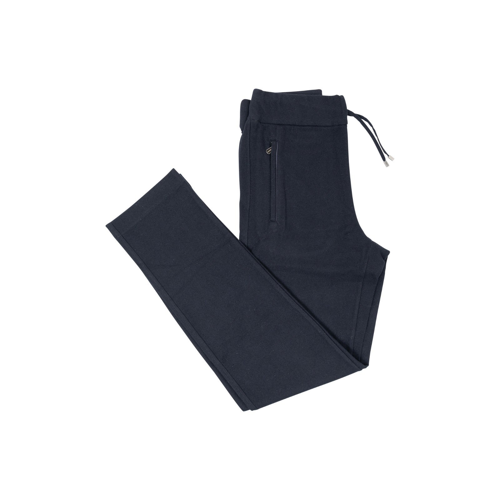 $2600 RUBINACCI Blue Hooded Tracksuit LORO PIANA Wool Cashmere + Leather Details