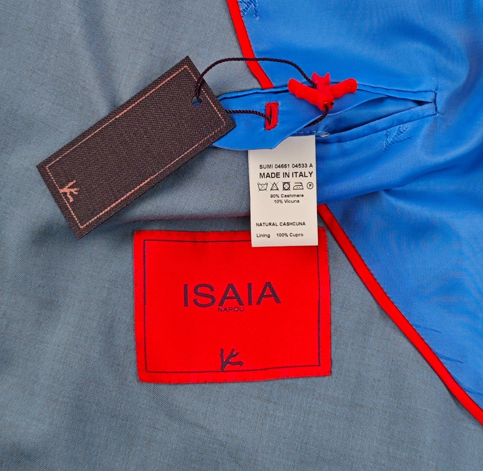 7.5K! ISAIA Blue Double Breasted Sport Coat Cashmere & VICUNA PERU 44 US 54 EU