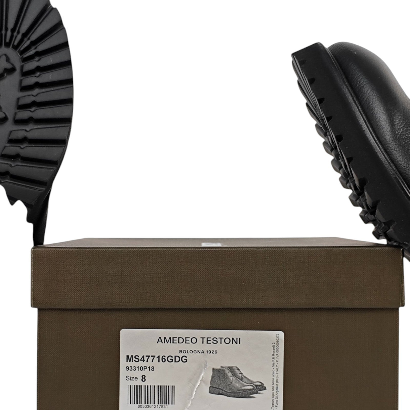 1300$ TESTONI Custoza Desert Boot Buffalo Printed Calf + Fur 8 UK / 9 US / 42 IT