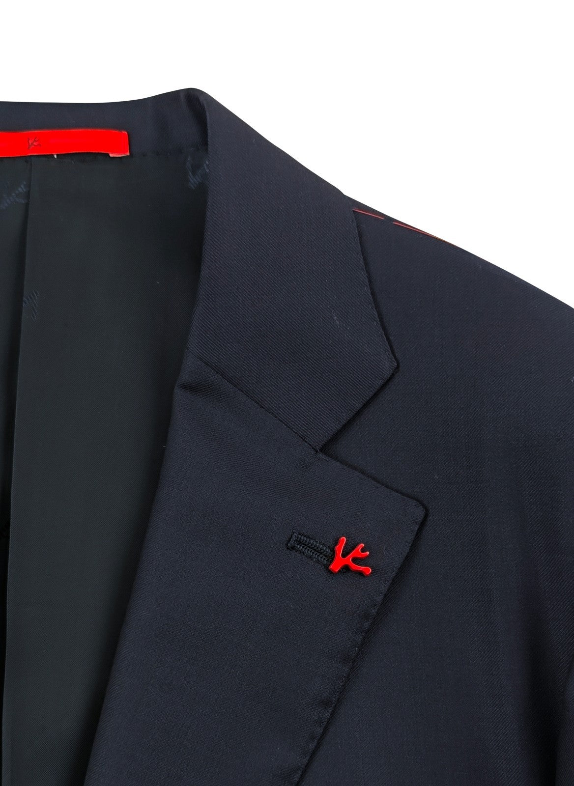 $6500 ISAIA NAPOLI "Aquaspider" Blue Navy Solid Hand-Sewn Suit Wool