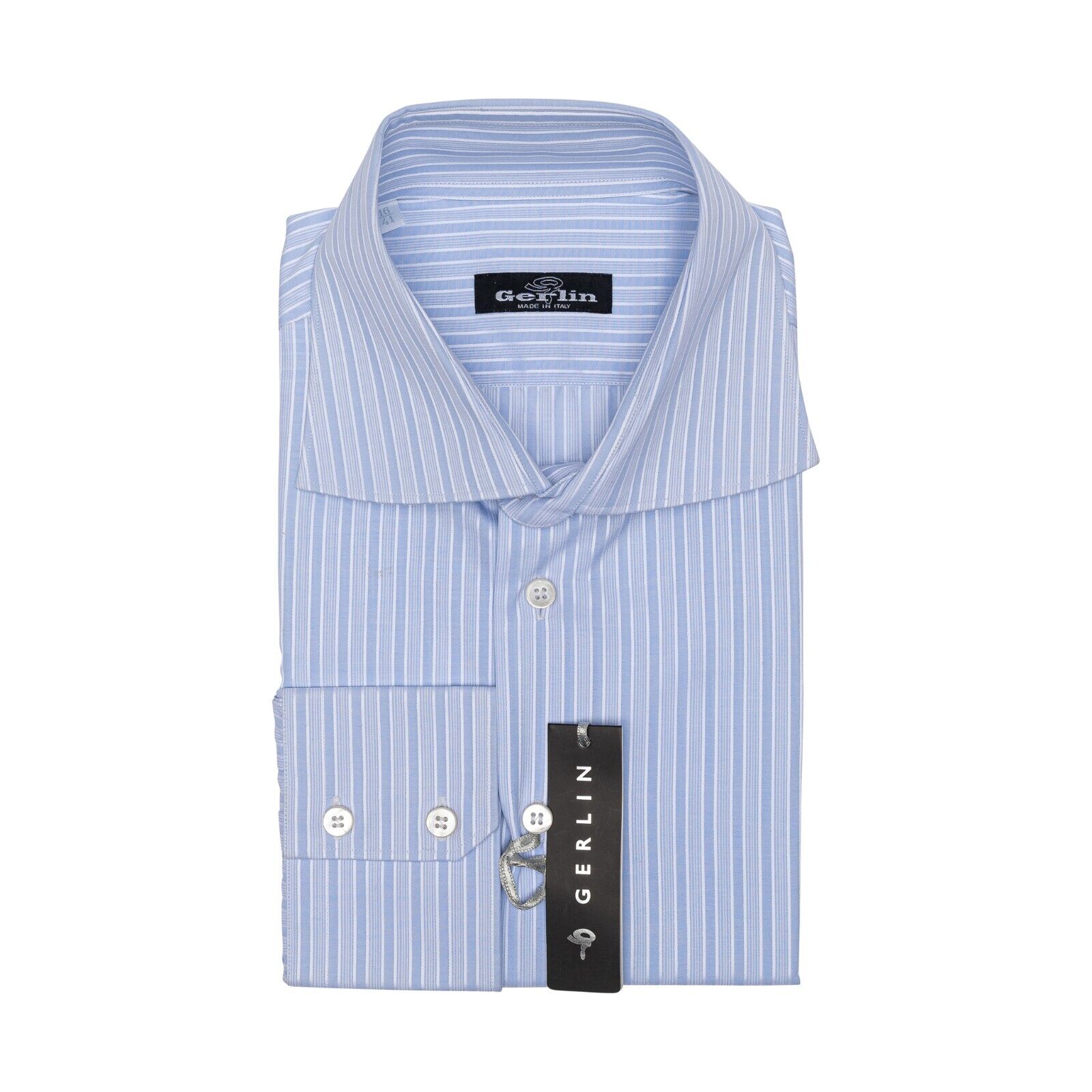 690$ LUXURY GERLIN Shirt Striped Jacquard Cotton 16 - 41 - 3C BIJAN