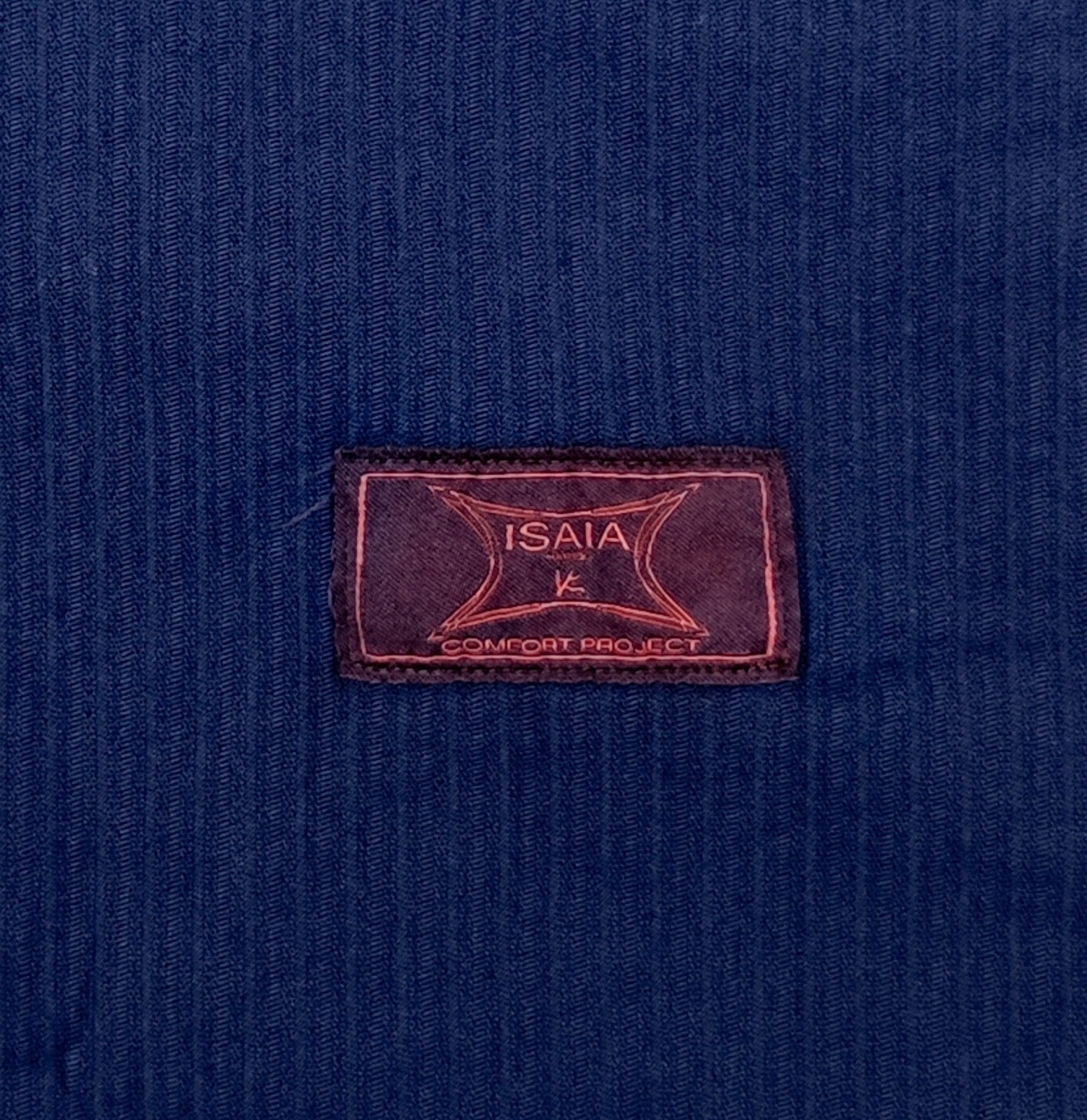 $1200 ISAIA NAPOLI Dark Blue Hand-Sewn Overshirt Jacket Corduroy Cotton Size XS