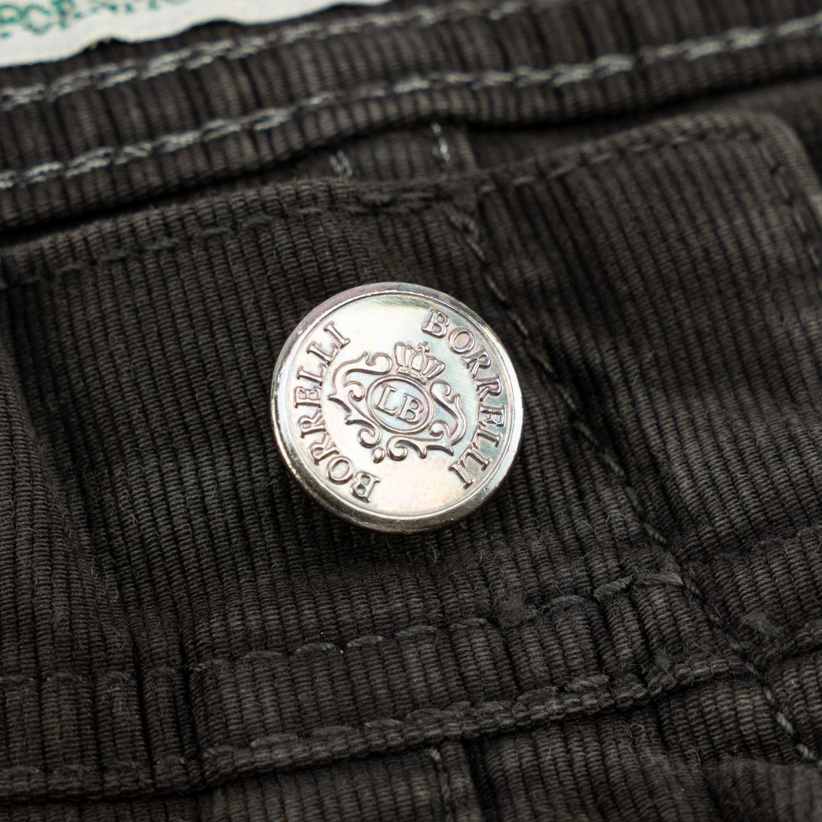 415$ LUIGI BORRELLI NAPOLI Dark Brown Denim Jeans Pant Cotton 33 US / 49EU
