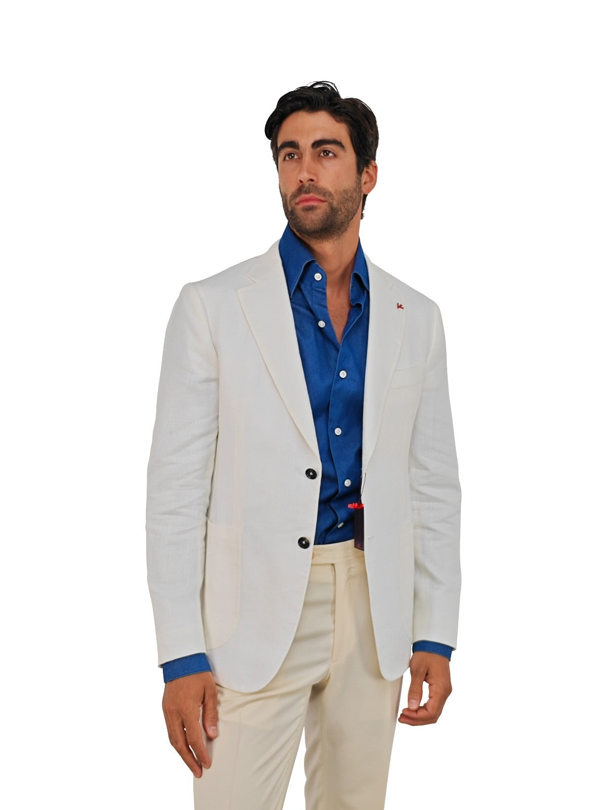 $4200 ISAIA NAPOLI White Jacket Hand-Swen Sport Coat 100% Linen 40 US / 50 EU 8R