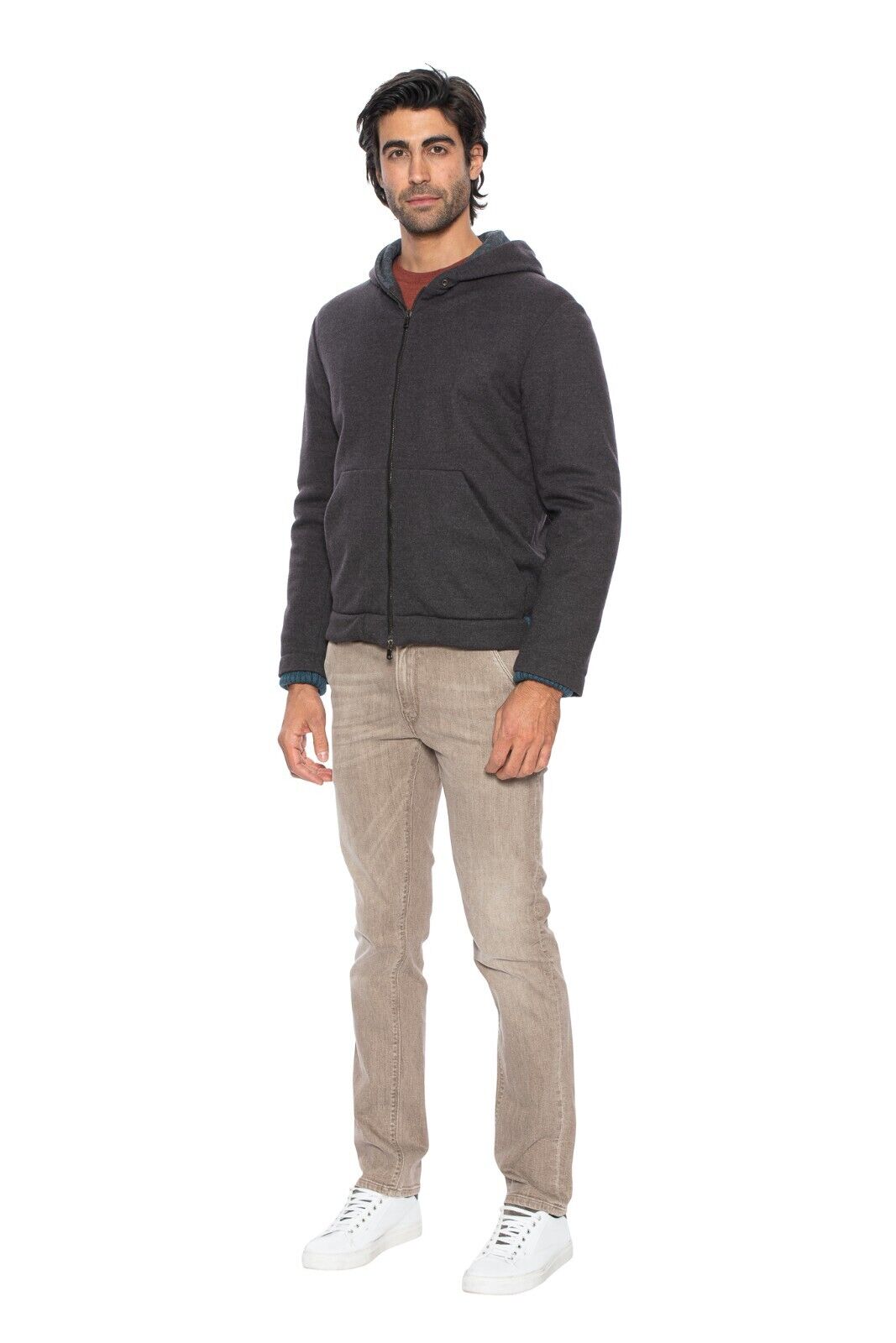 $6800 HETTABRETZ Bomber Coat Wool Cashmere Removable Kidskin Fur 40 US / 50 EU