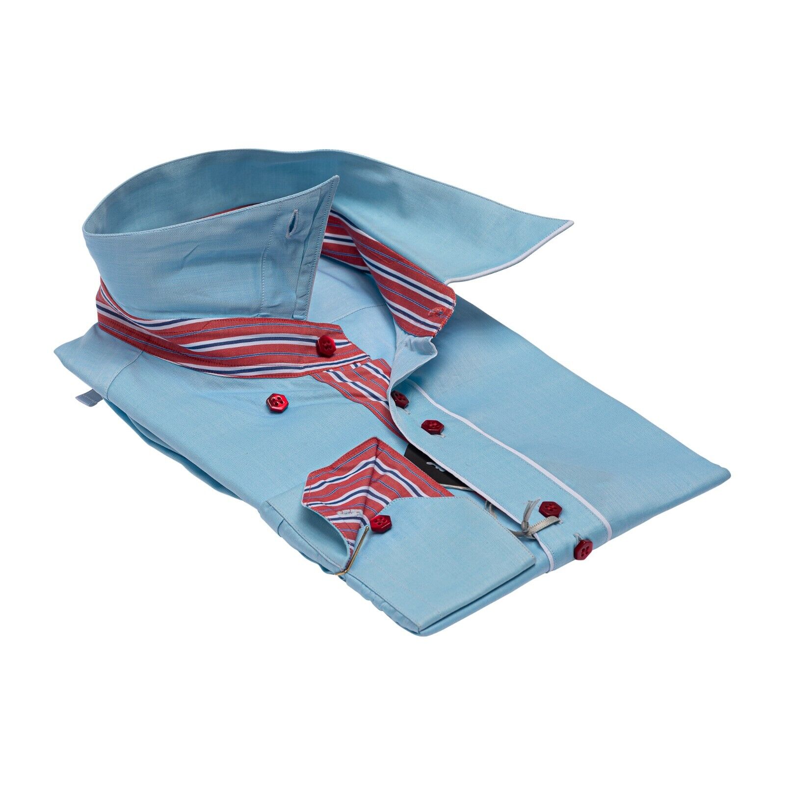 690$ ITALIAN LUXURY GERLIN Shirt Sky Blue Cotton 16 - 41 3U BIJAN