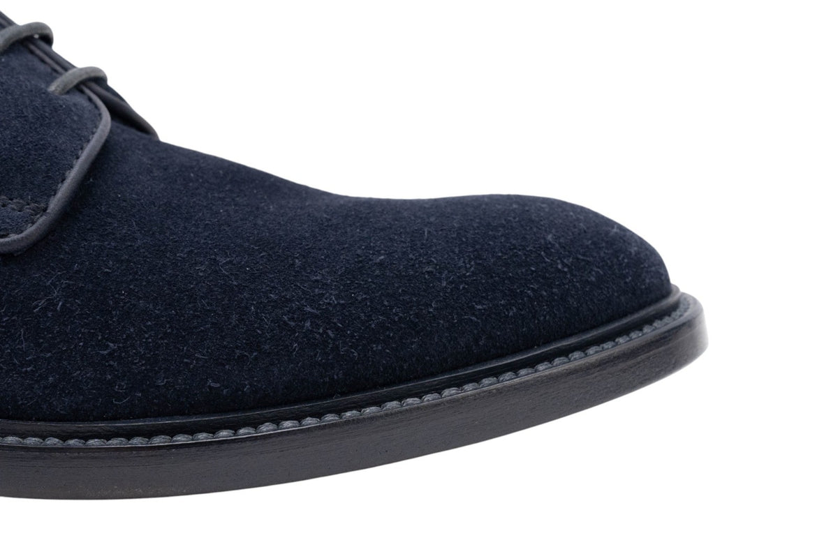 1120$ GIORGIO ARMANI Derby Shoes Blue Navy Suede 6 UK 7 US 40 IT