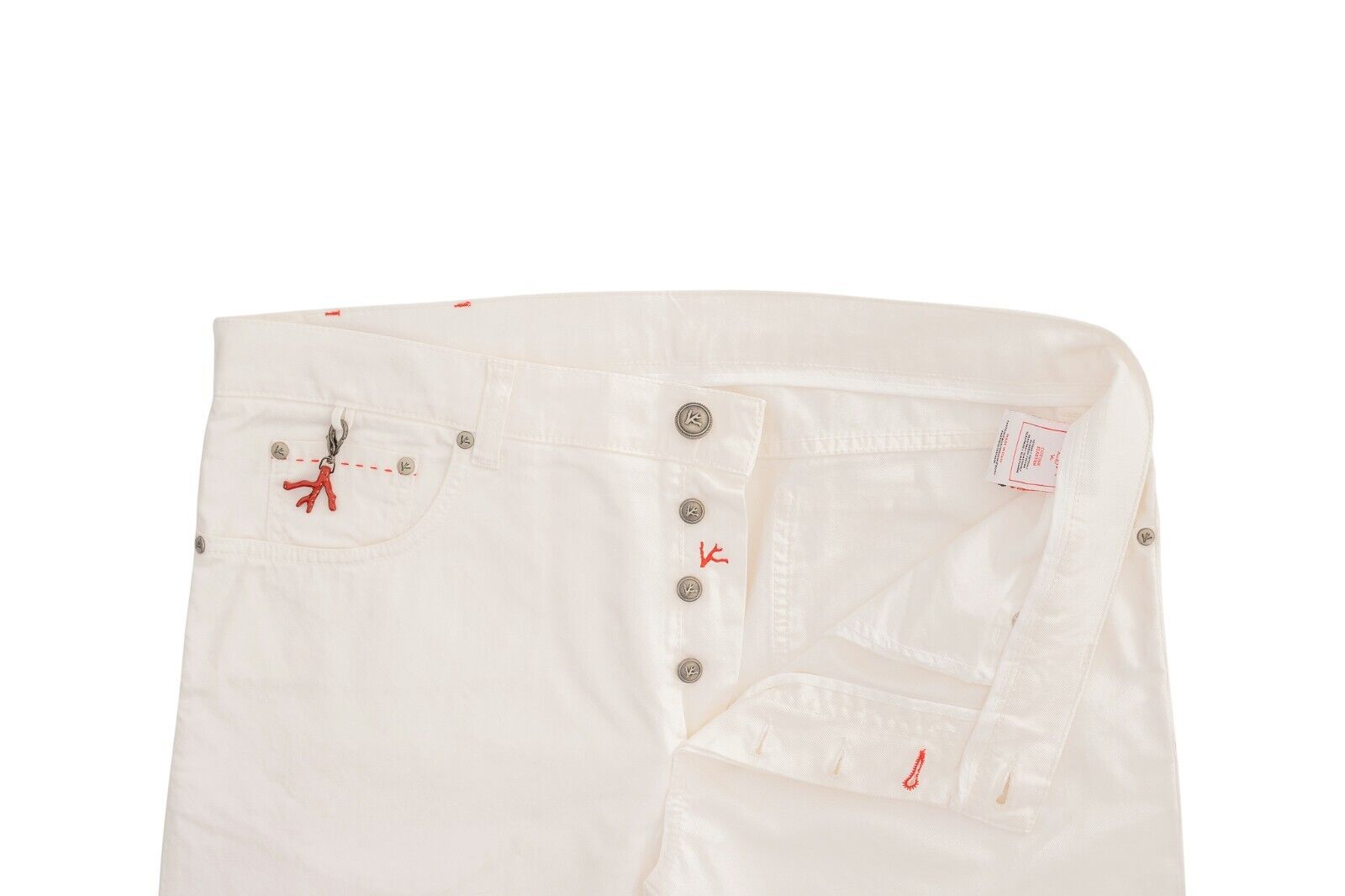 690$ ISAIA NAPOLI White Denim Jeans Trousers Pant Cotton 38 US / 54 EU