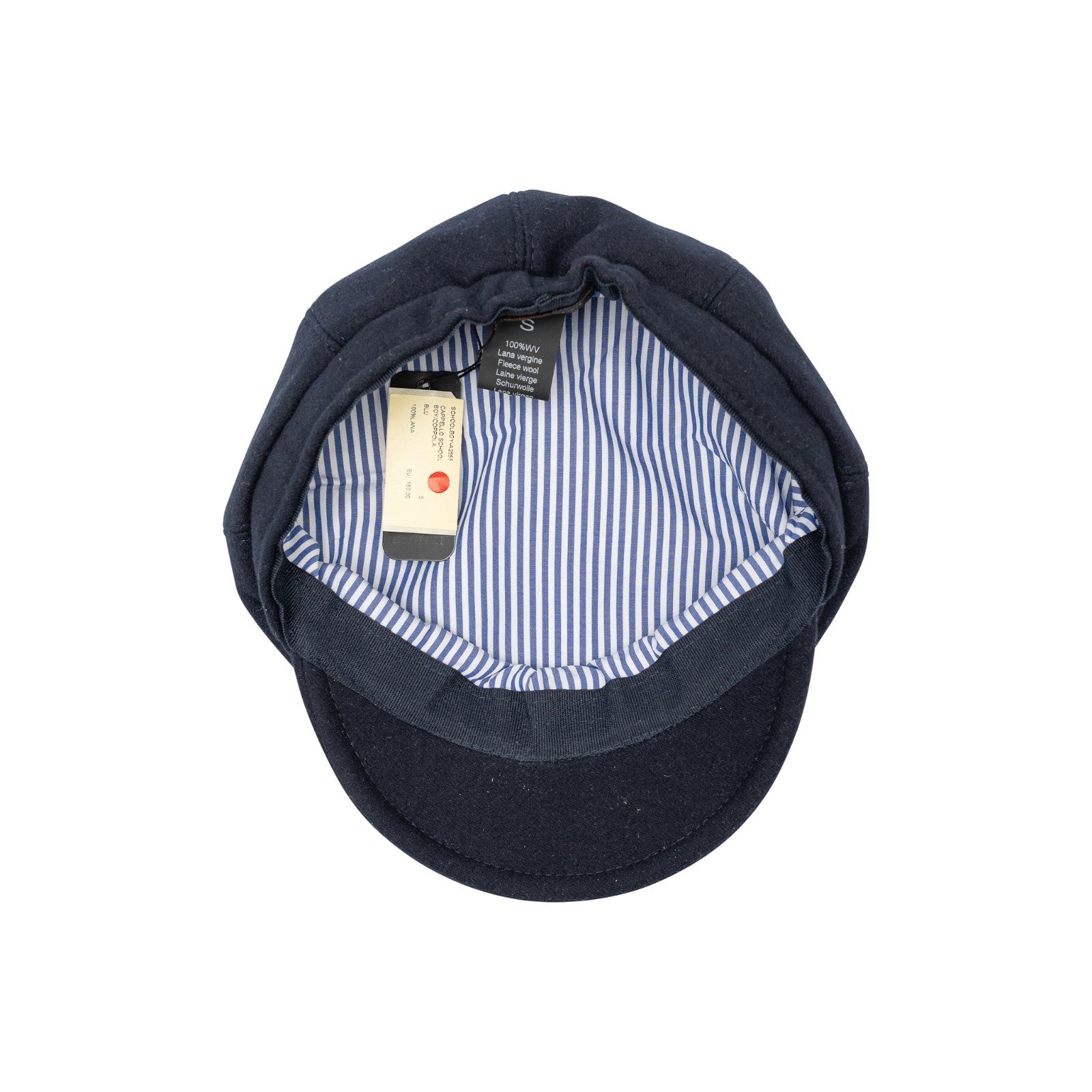 $240 RUBINACCI NAPOLI Blue Navy Hat Fisherman Cap Flat Cap Wool