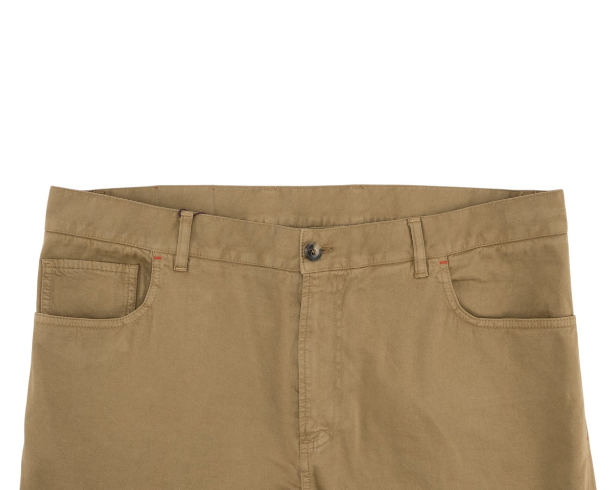 925$ ISAIA NAPOLI "SpaccaNapoli" Beige Pant Chin Cotton Cashmere Reg 38 US 54 EU