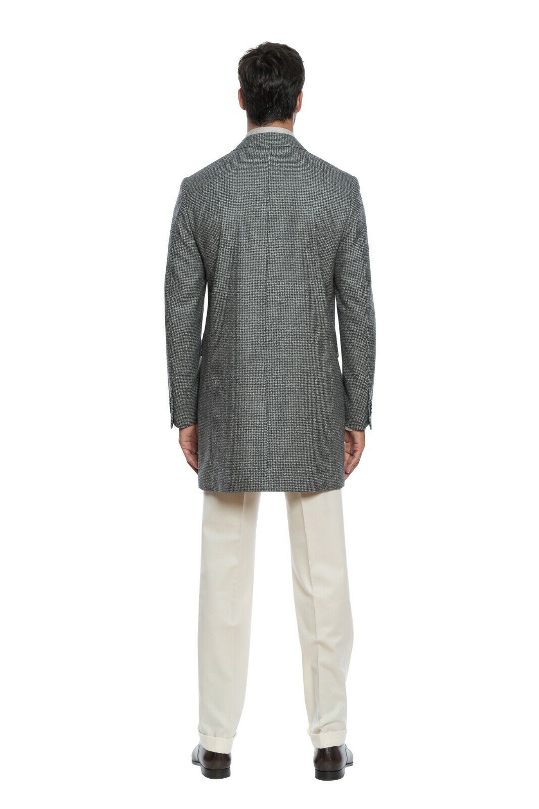 2000$ CORNELIANI Sartorial Coat Gray Houndstooth Virgin Wool 40 US / 50 EU 7R