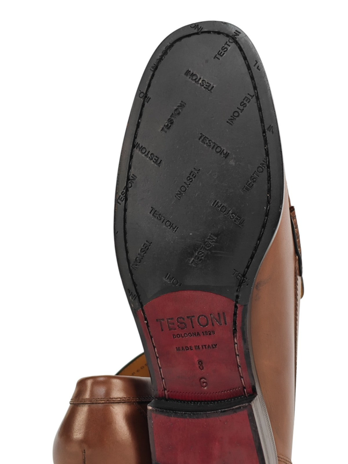 1250$ TESTONI "Bracciano" Chestnut Loafer Shoes Top Calf 8 UK / 9 US / 42 IT