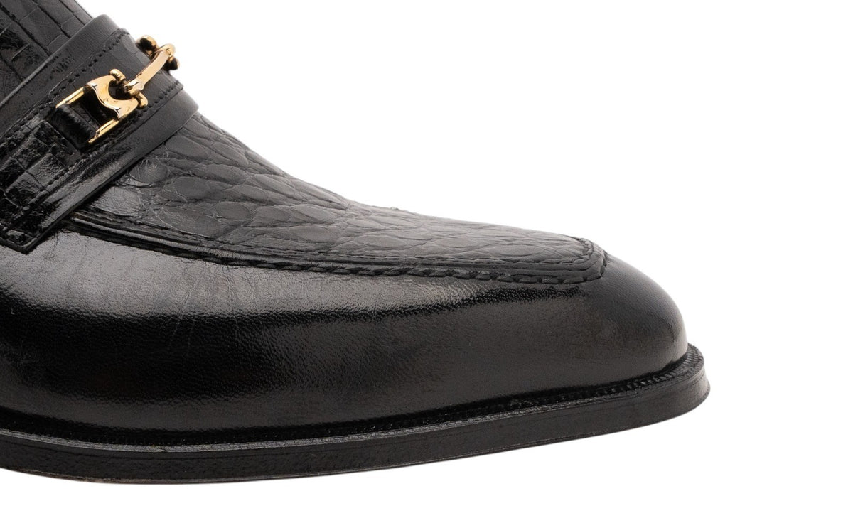 2500$ CORTINA Loafers Shoes Black Alligator Leather 6.5 UK / 7.5 US / 40.5 IT