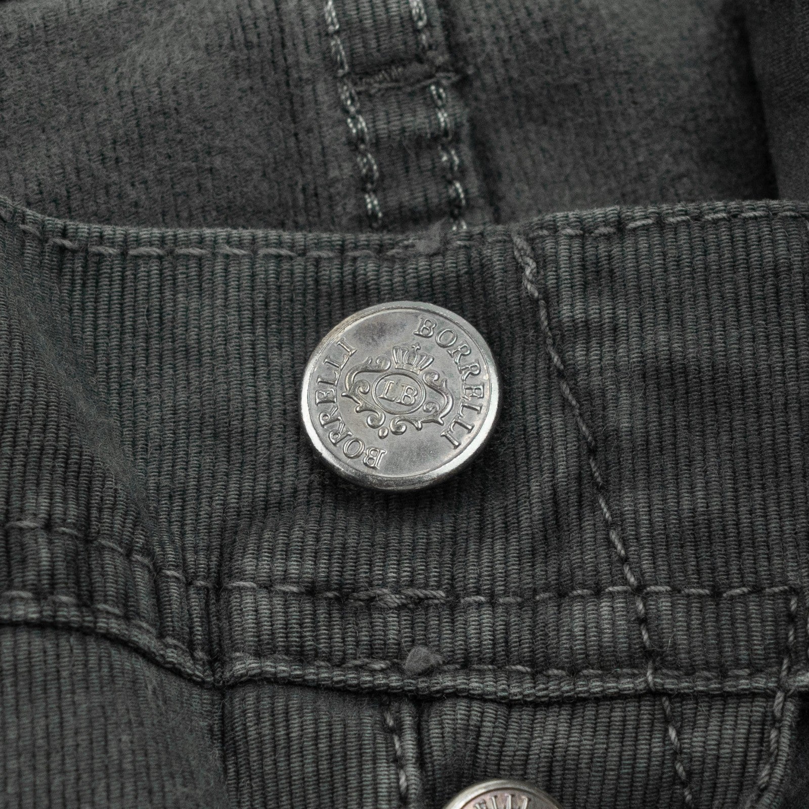 415$ LUIGI BORRELLI NAPOLI Dark Grey Jeans Cotton 33 US / 49 EU - Made in Italy