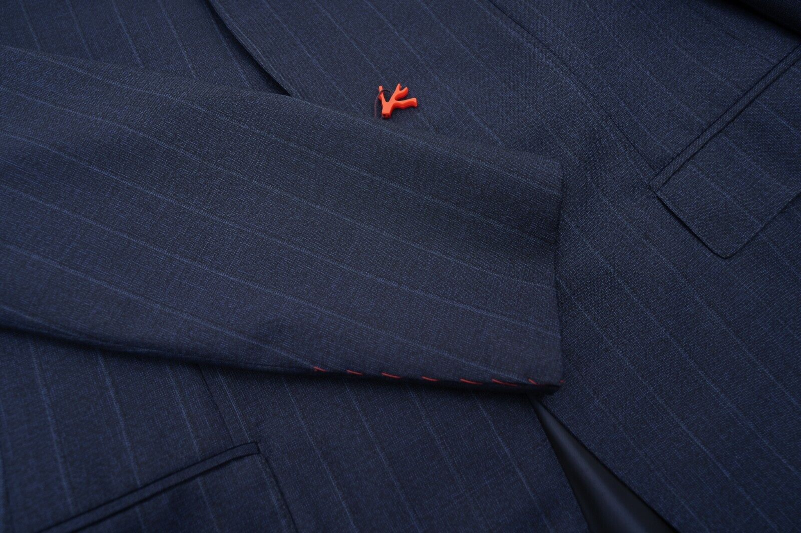 $4800 ISAIA NAPOLI Striped Blue Sport Coat Fine Brushed Wool 42 US / 52 EU 8R