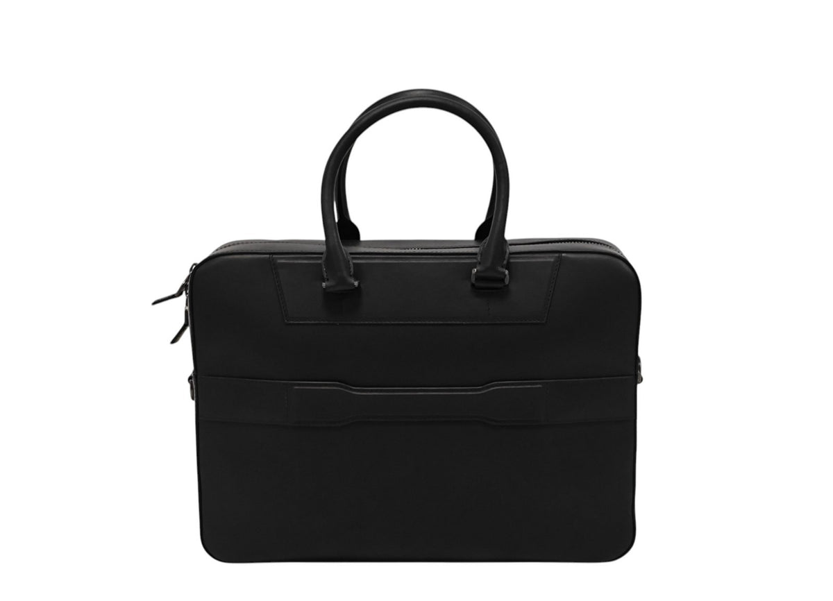 1240$ PINEIDER FIRENZE "Metro Smooth" Black Calf PC Briefcase Bag Document Case